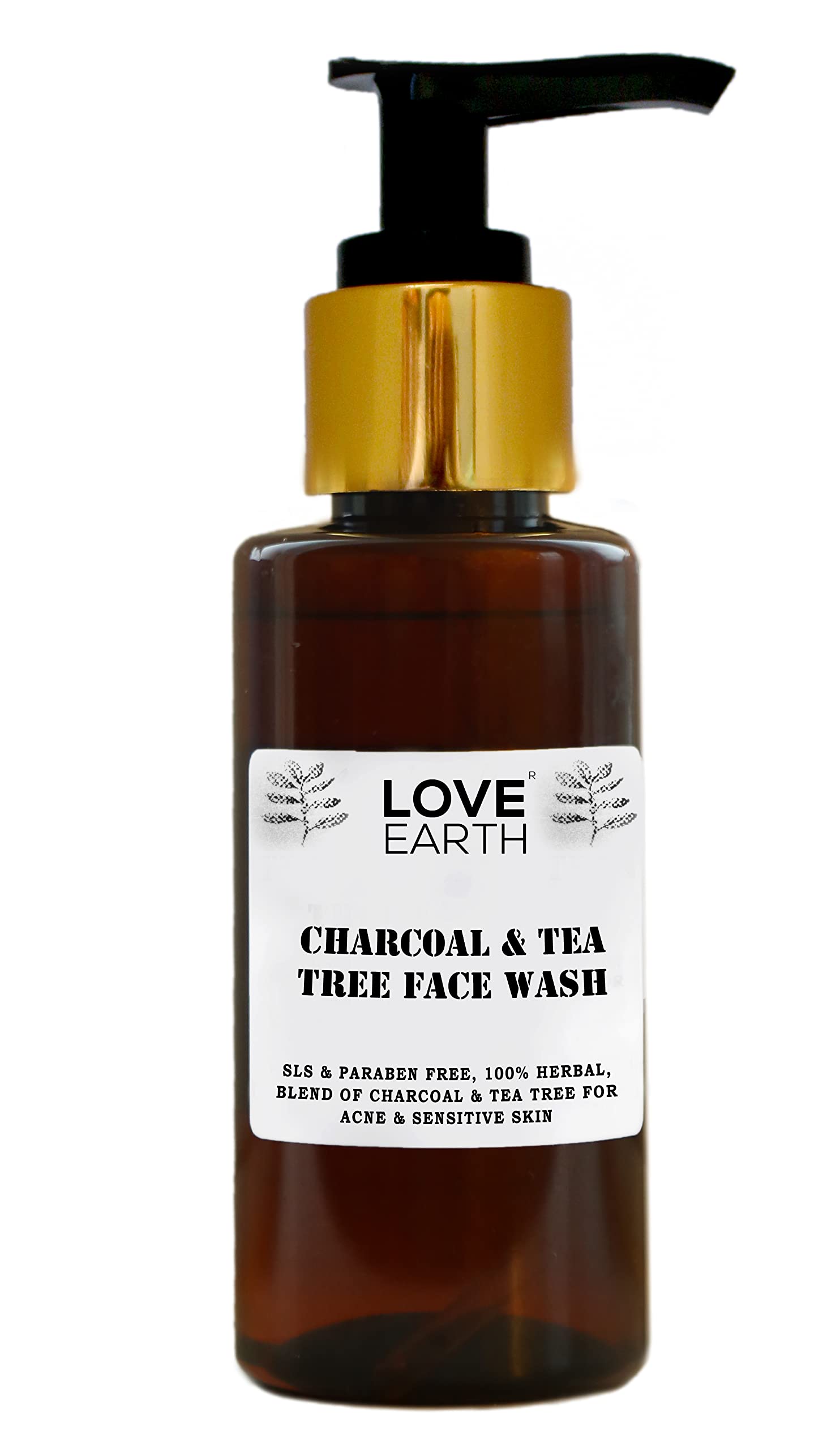 Love Earth Charcoal Tea Tree Face Wash For Oil Control, Acne & Detox 100Ml