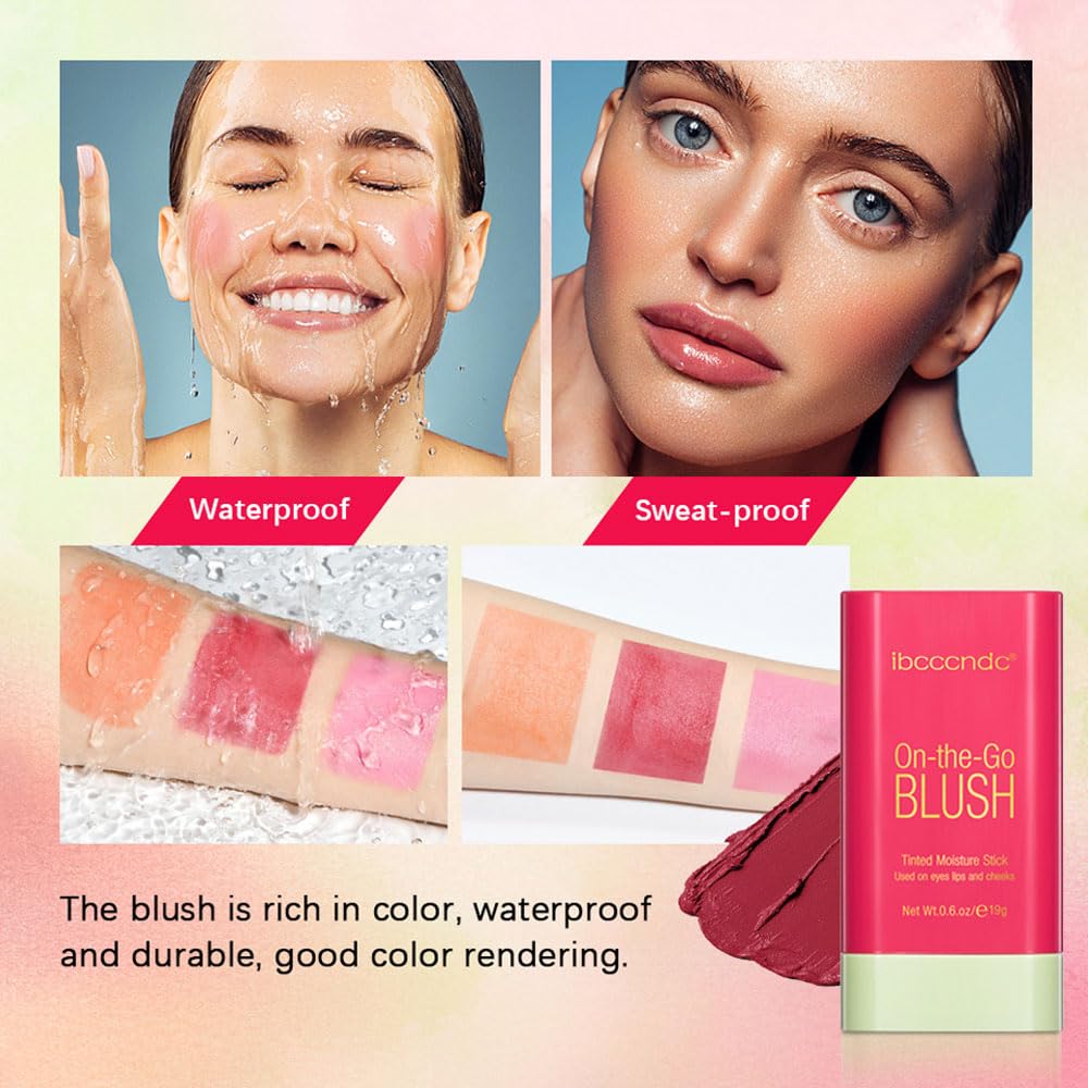 Swetiyou Blush Stick For Cheeks And Lips, On-The-Go Blush, Hydrating Solid Cheek Tint, Multi-Use Blush Makeup Stick For Beautifu