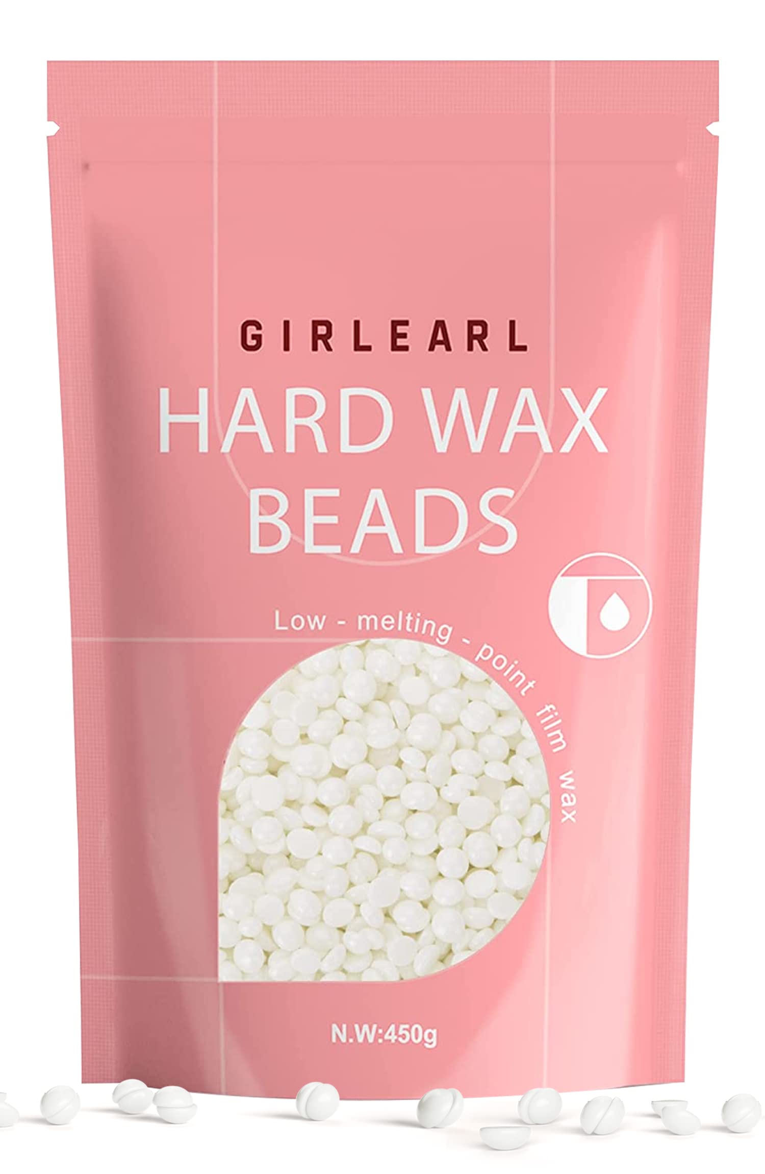 GIRLEARLE 1lb Wax Beads for Hair Removal - Unscented Hard Wax Beads Refill for Professional Full Body Waxing - Ideal for Facial,