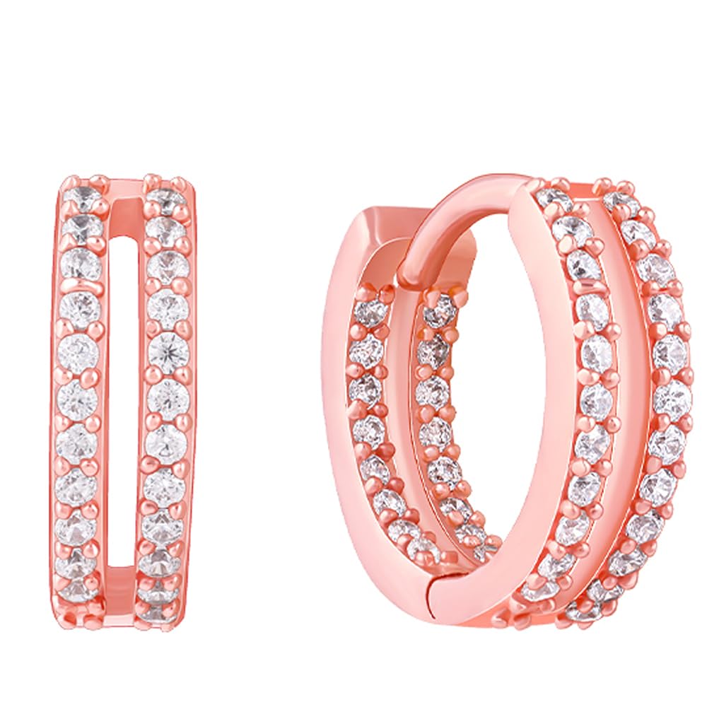 Giva 925 Silver Rose Gold Flaunted Hoop Earrings| Drops To Gift Women & Girls | With Certificate Of Authenticity And 925 Stamp |
