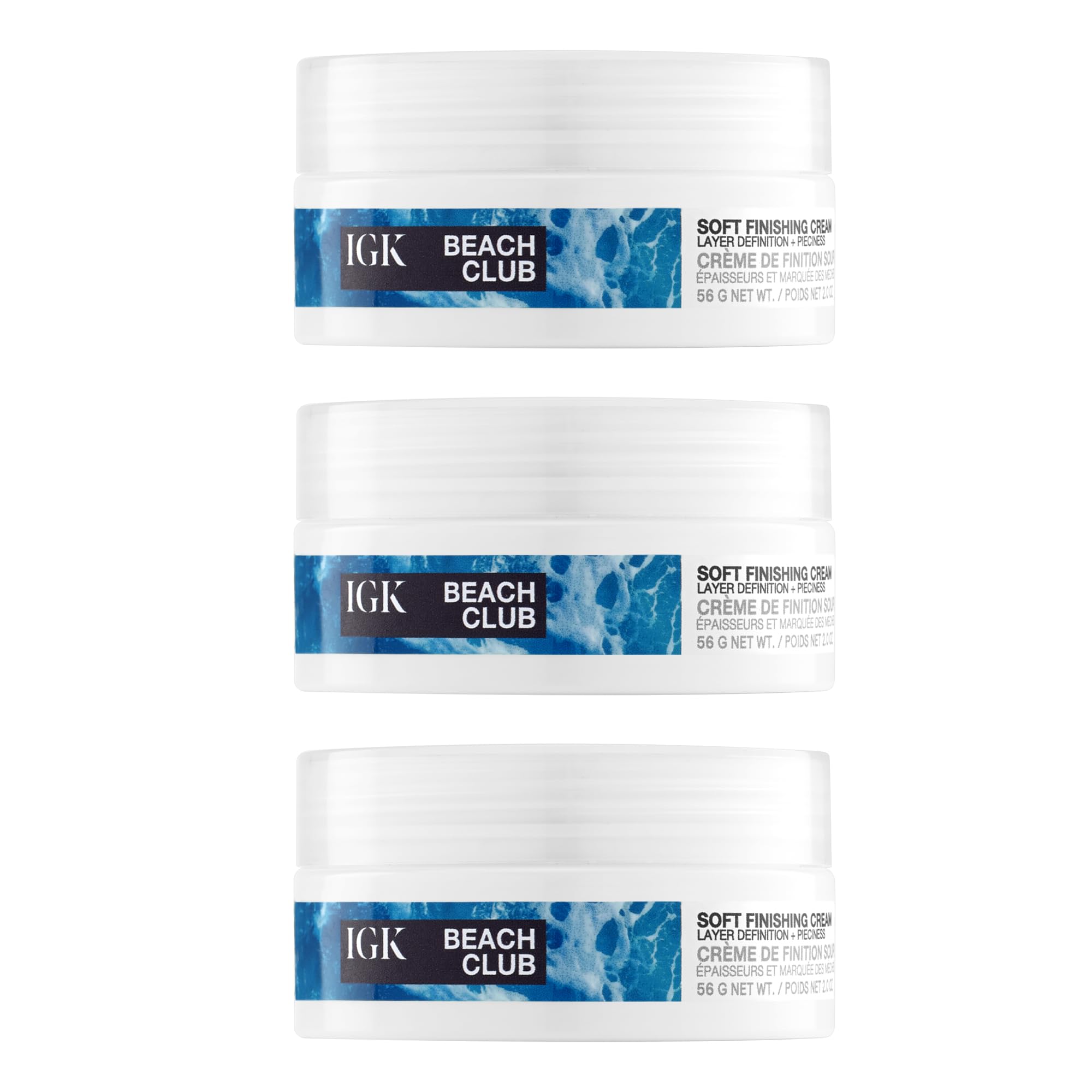 IGK Beach Club Soft Styling Paste 3Pack  Flexible Hold & Texture for All Hair Types  Matte Finish & Frizz Control