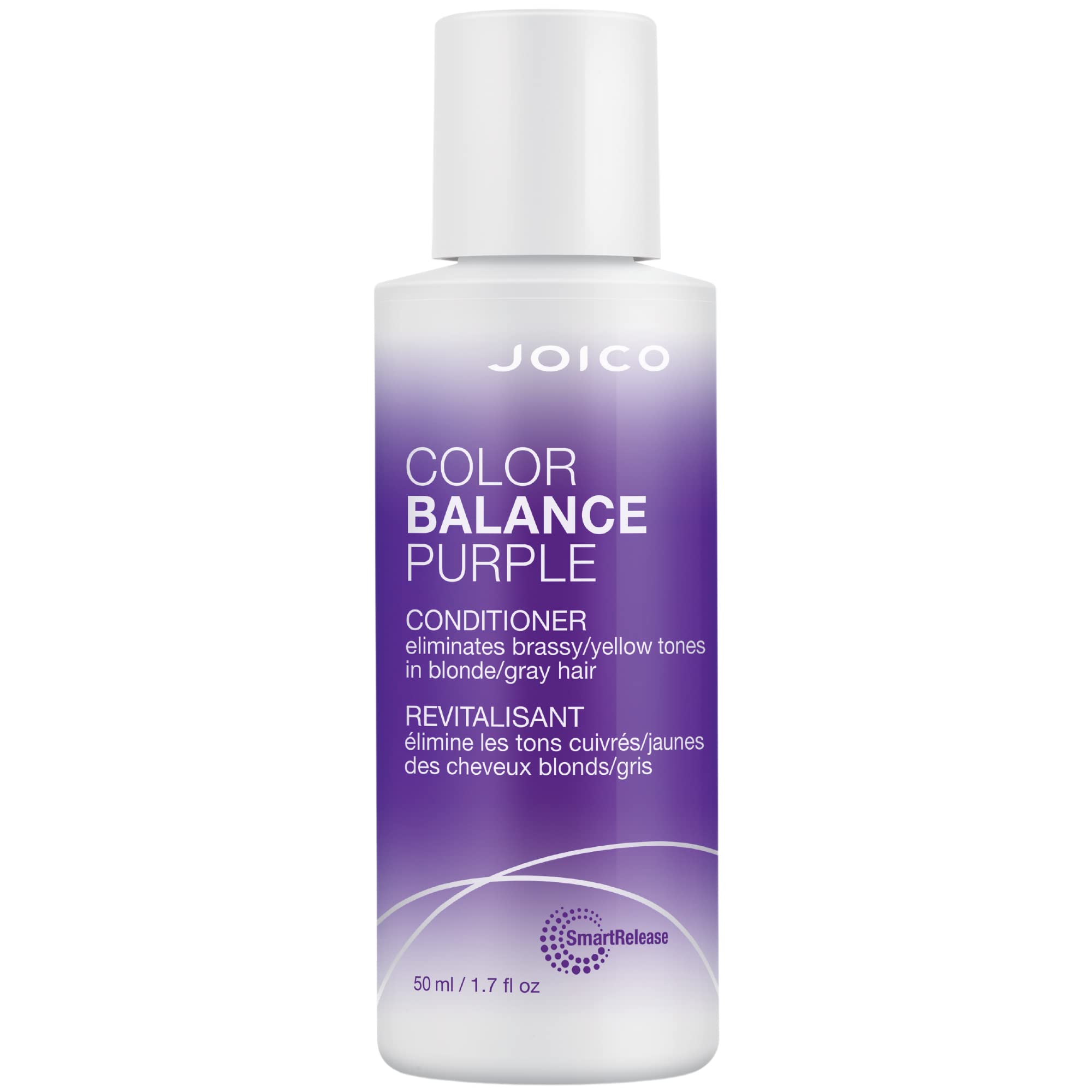 Joico Color Balance Purple Conditioner, 1.7 Fl Oz, For Cool Blonde, Gray Hair, Eliminates Brassy Yellow Tones, Boosts Vibrancy &