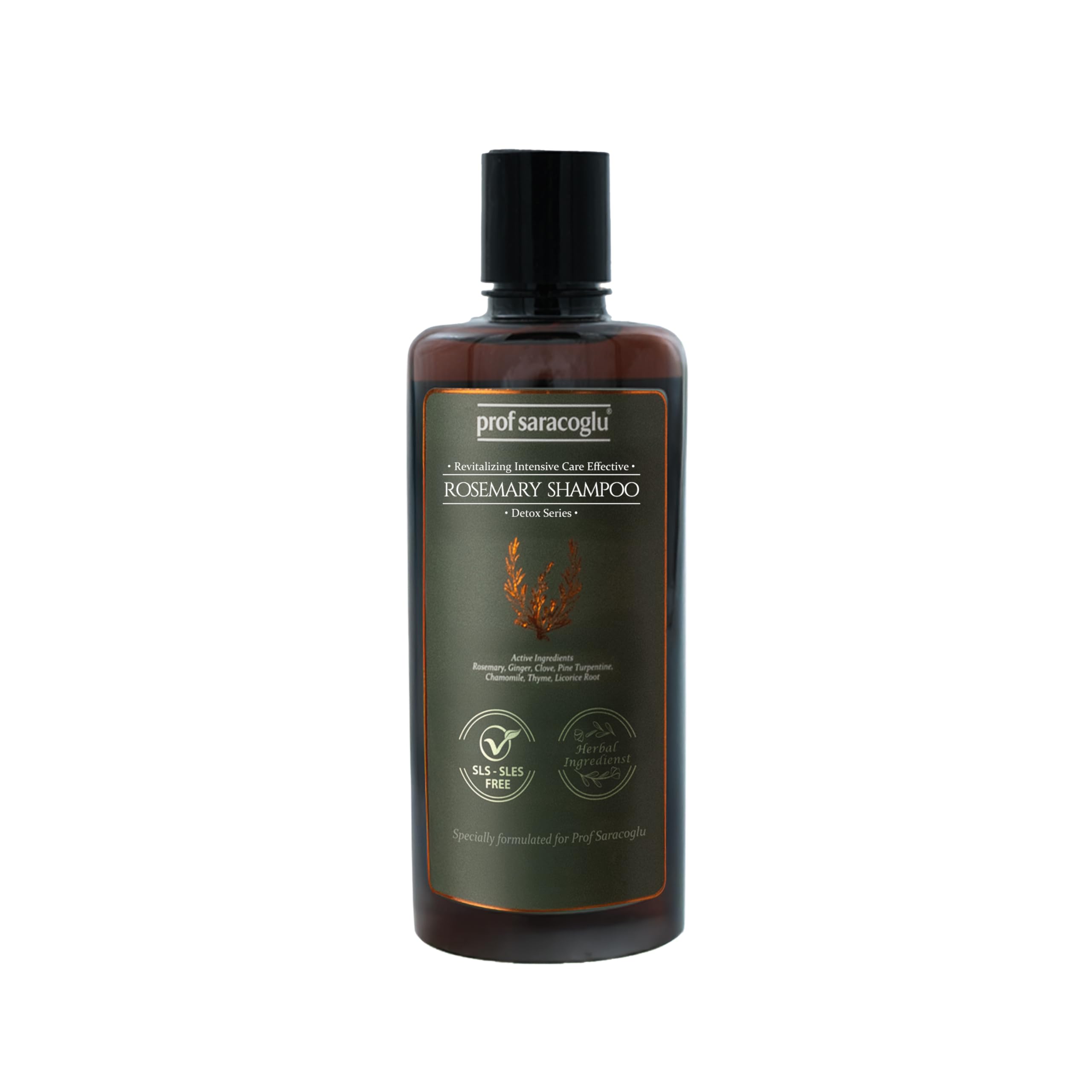 Prof Saracoglu Rosemary Shampoo for Hair Growth & Strengthening SulfateFree, ParabenFree Herbal Shampoo with Clove Oil & 10+ 