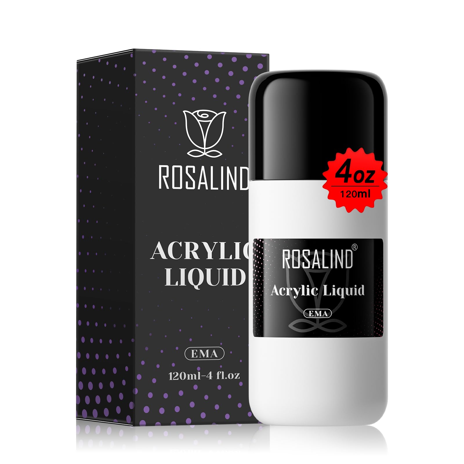 ROSALIND 120ml/4fl.Oz Monomer Acrylic Liquid Professional System Acrylic Monomer For Acrylic Powder Anti-Stick Acrylic Nail Liqu