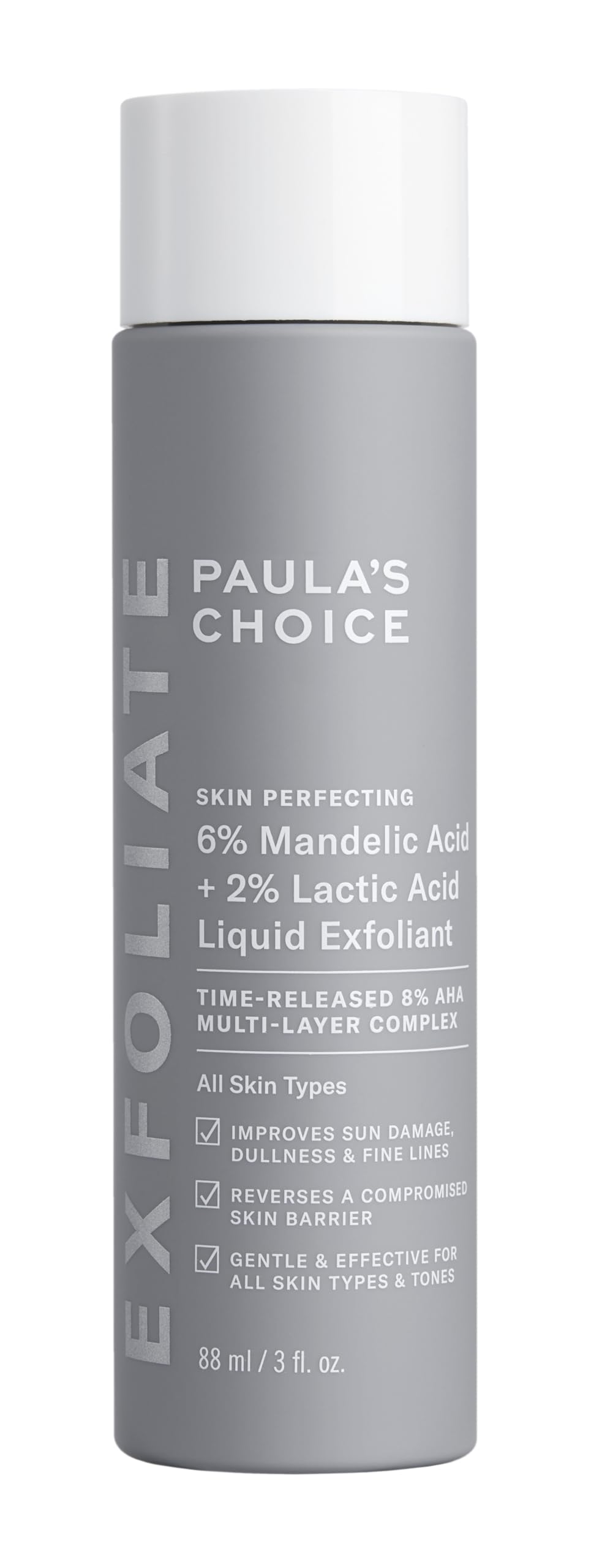 Paulas Choice 6% Mandelic Acid + 2% Lactic Acid Exfoliant, Gentle Daily AHA Exfoliation for Discoloration, Bumpy Texture & Radia