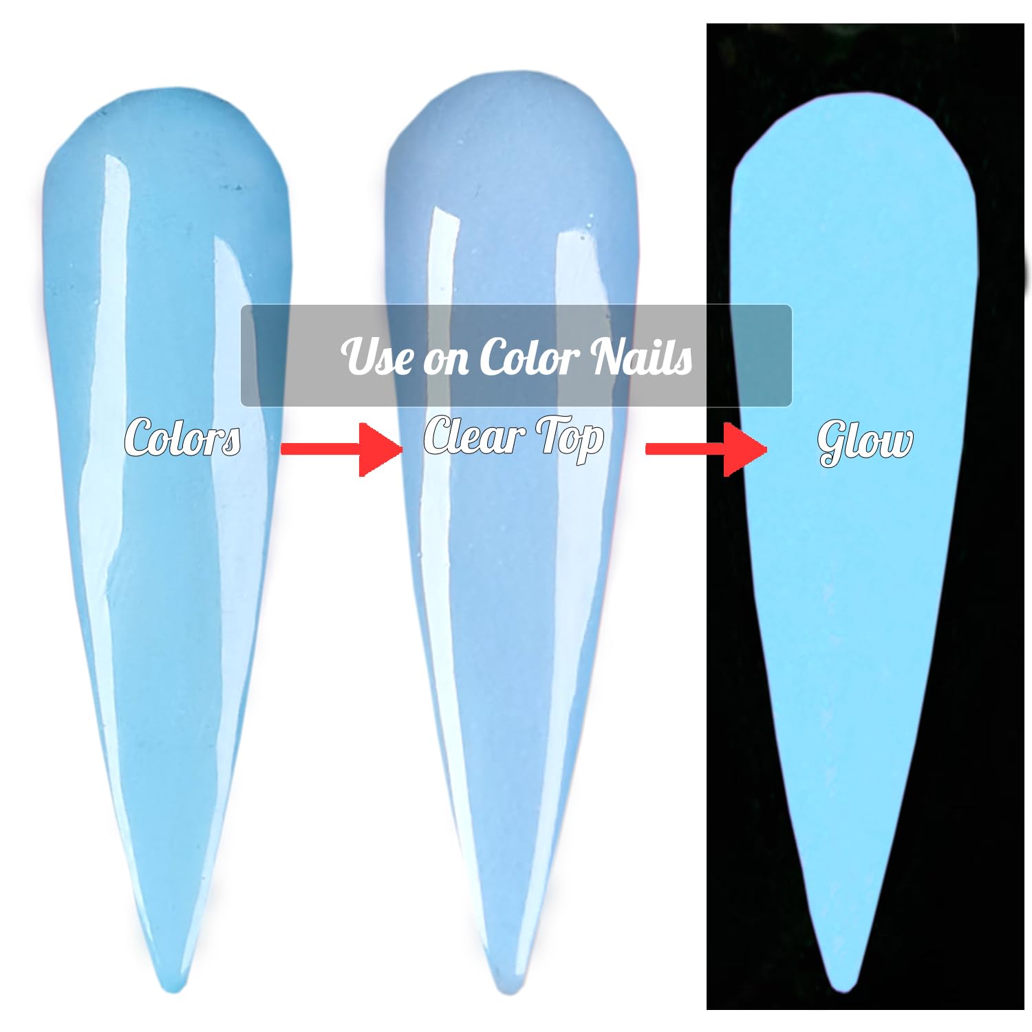 Glow In The Dark Clear Acrylic Nail Powder 2Oz Semi-Transparent Top Coat Powder For Nail Arts (Ap057)