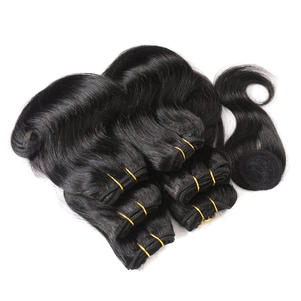 Violet Hair 8 Inch Brazilian Deep Curly Weave Hair Short Human Hair 6 Bundles With Closure 100% Unprocessed Human Hair Extension