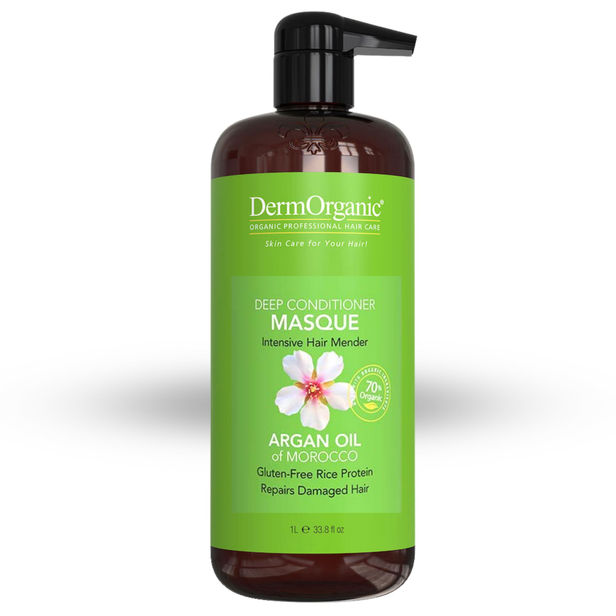 DermOrganic Argan Oil Daily Hydrating Hair CareSulfate Free & Color Safe  DEEP CONDITIONING HAIR REPAIR MASQUE  33.8 oz