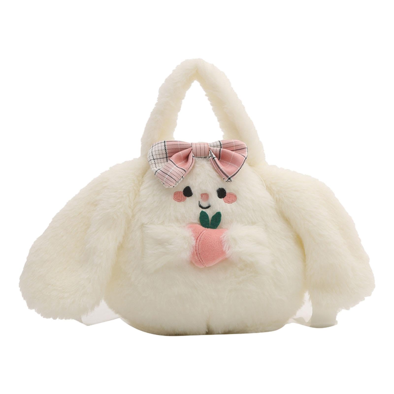 Lyla Plush Crossbody Bag Plush Bag For Women Girl Comfortable Casual Shoulder Bag White