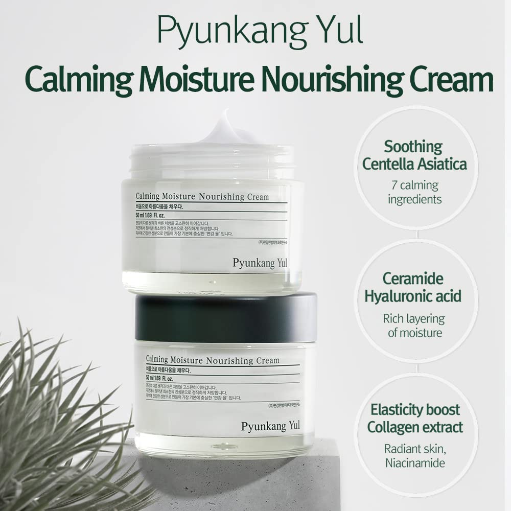 Pyunkang Yul [Pky] Calming Moisture Nourishing Cream Instantly Soothes Sensitive Skin, Face Moisturizer For Healthy Skin Vitalit