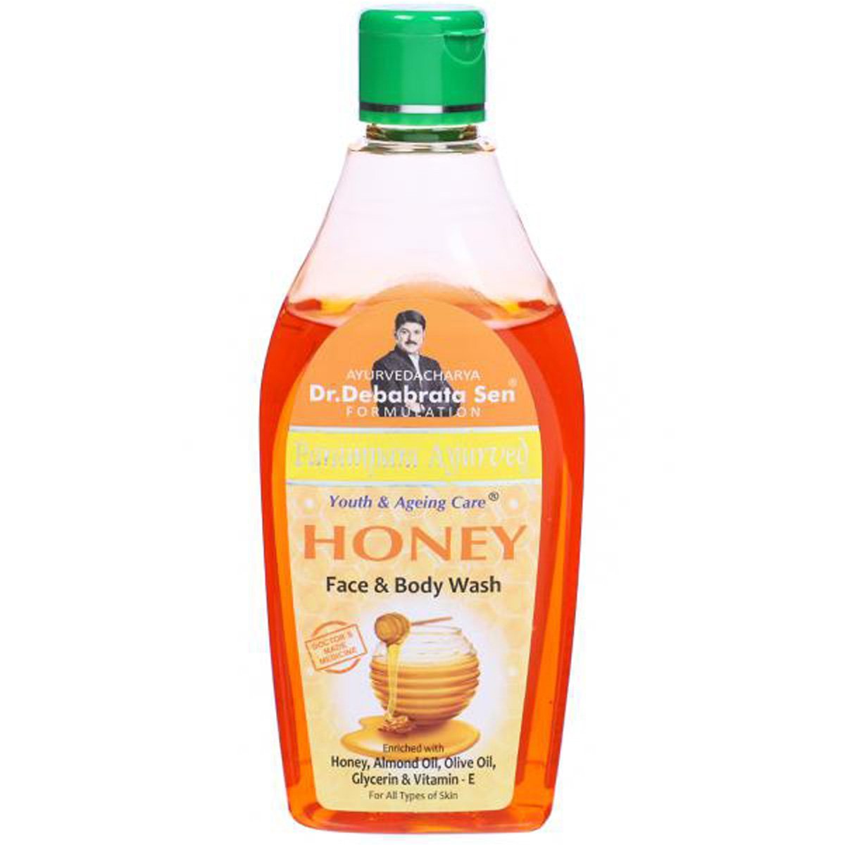 Parampara Ayurved Honey Face & Body Wash | Herbal Skin Cleansing Gel | Deep Hydration, Anti Acne, Soft & Glowing Radiant Look | 
