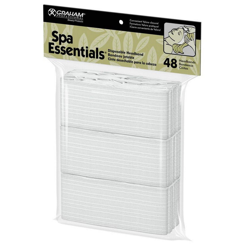 Graham Professional Products Spa Essentials Disposable Headbands, Female, 48 Count, 1 Pack