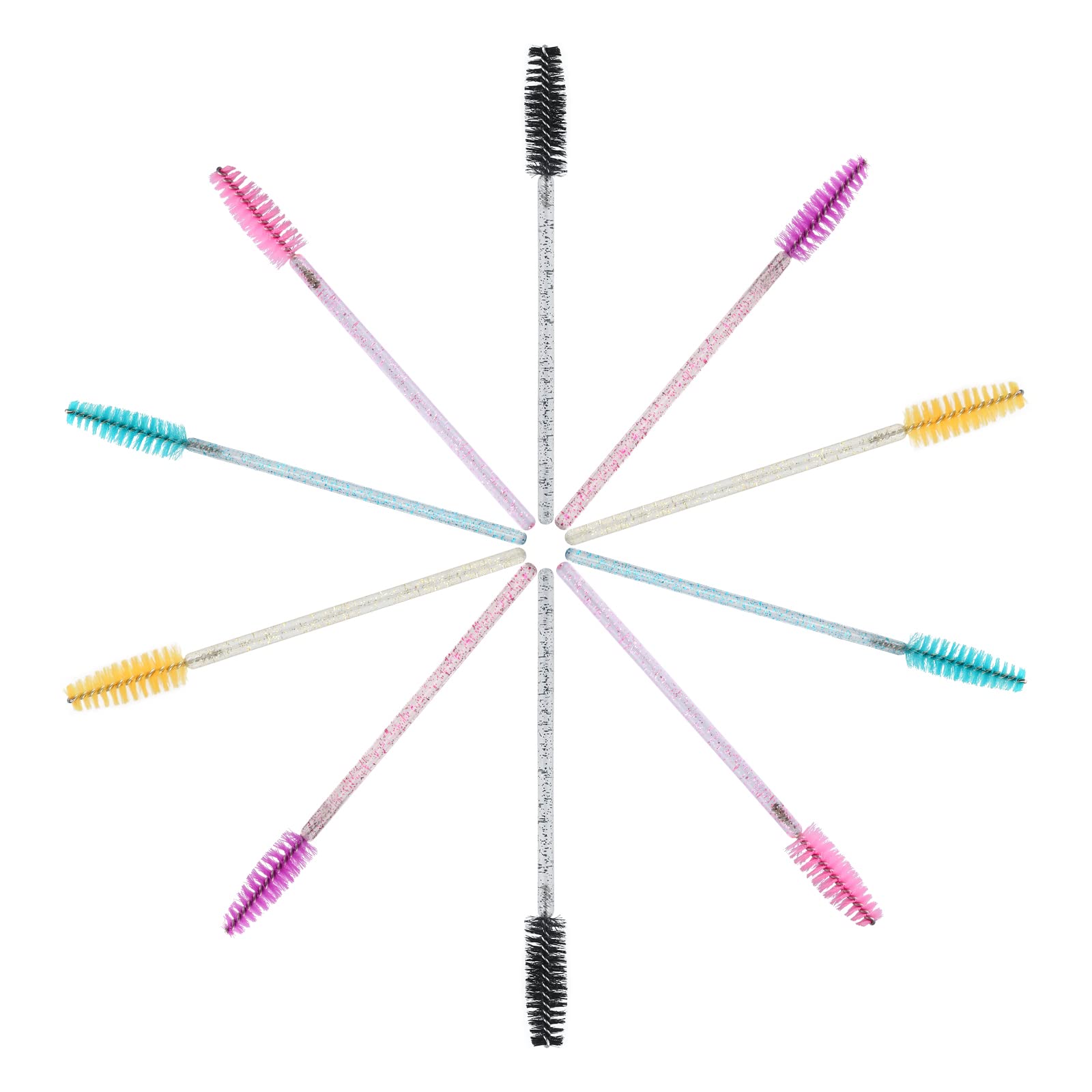 G2PLUS 100PCS Crystal Eyelash Mascara Brushes Wands Applicator Makeup Kits, Mascara Wands Lash Spoolies for Eyelash Extensions a
