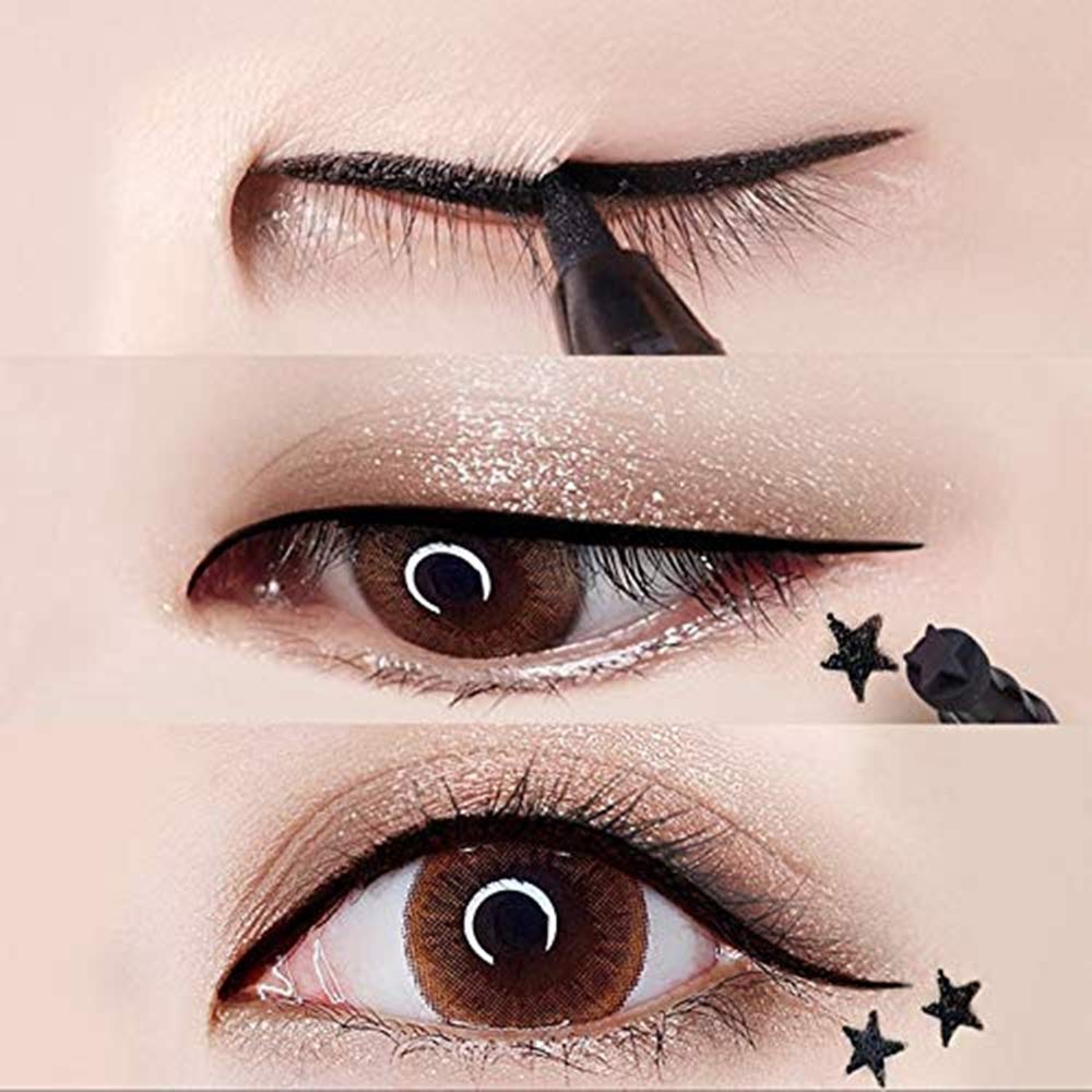 Lgszgdcn Double-Headed Eyeliner Stamp Winged,Waterproof And Smudge Proof 4 Pens Eyeliner Stamp. Perfect Wing Cat Eye Stamp, Long