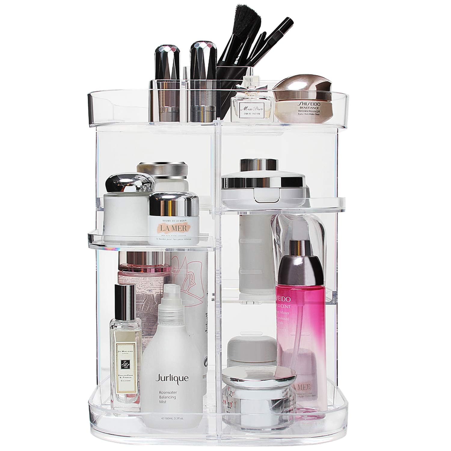 Boxalls Makeup Organizer 360 Degree Rotating Storage, Multi-Function Clear Carousel Cosmetic Organizer With 5 Layers Large Capac