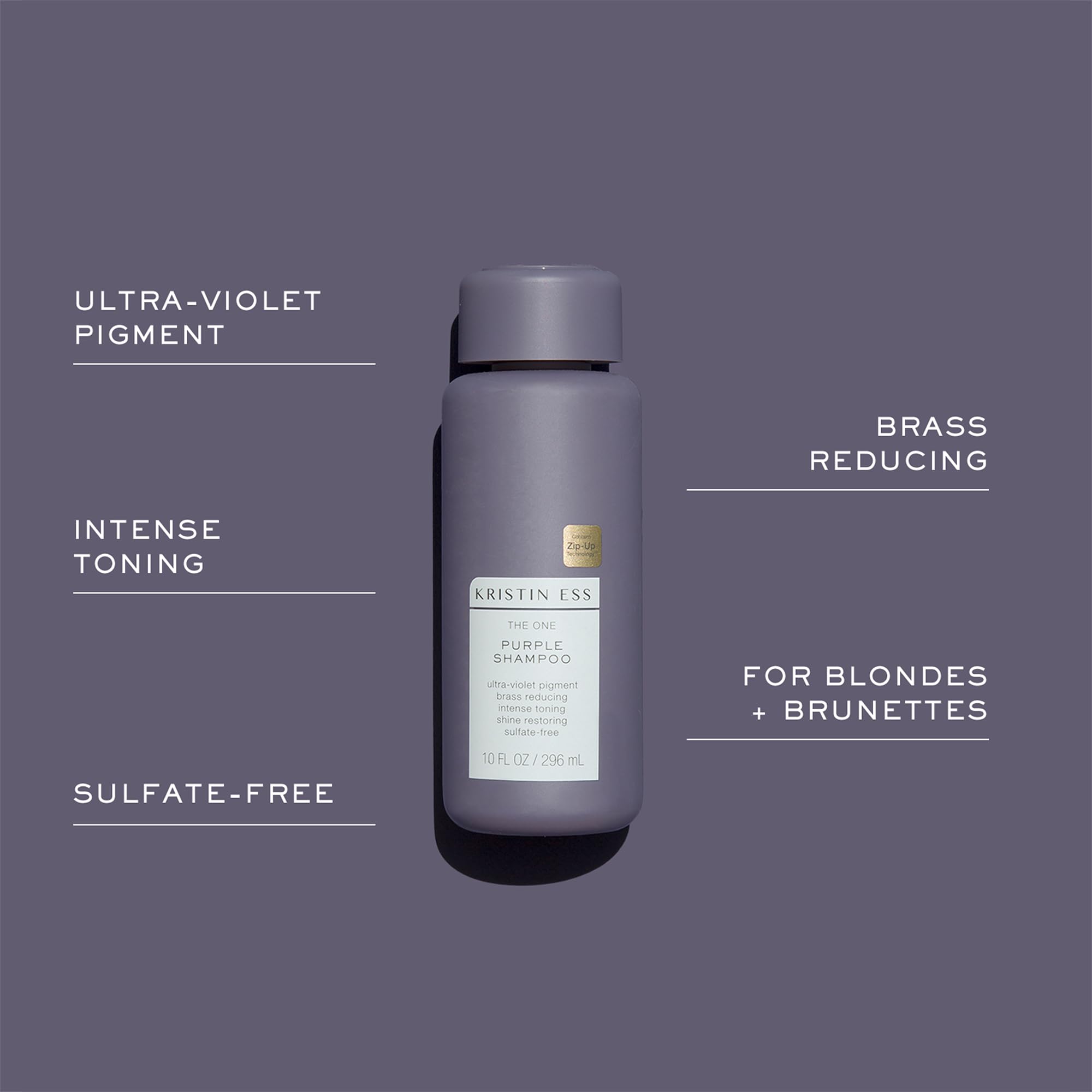 Kristin Ess Hair The One Purple Shampoo, Toning For Blonde Hair, Neutralizes Brass + Yellow Tones, Sulfate, Silicone And Paraben