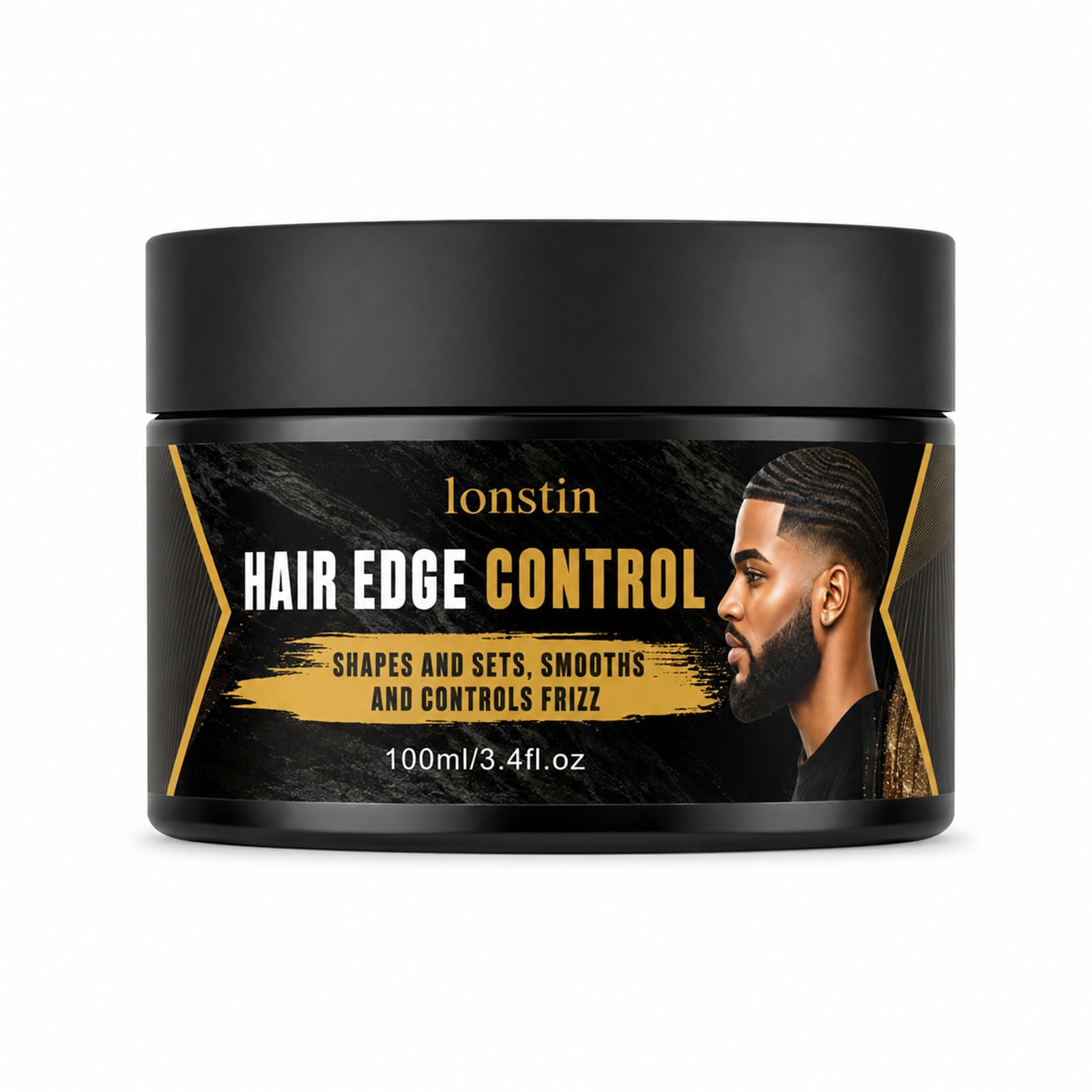 lonstin Edge Control Gel Maximum Hold  Strong NonFlaky Styling Wax for Black Women & Men, No White Residue AntiFrizz Pomade, 
