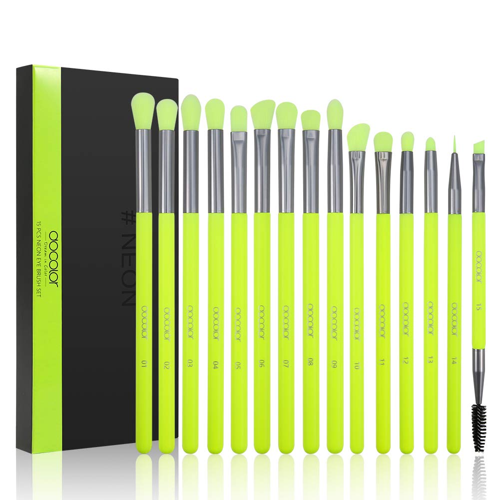 Docolor Eyeshadow Brush Set 15Pcs Eye Makeup Brushes Professional Makeup Brush Set Eye Shadow Blending Concealer Eyebrow Eyelash