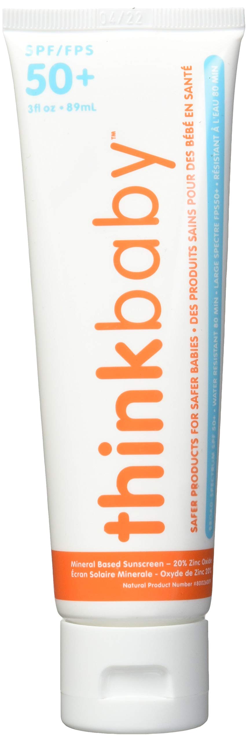 Think Bby Spf50+ Sunscree Size 3.0 O Think Baby Spf50+ Safe Natural Sunscreen 3.0 Oz2