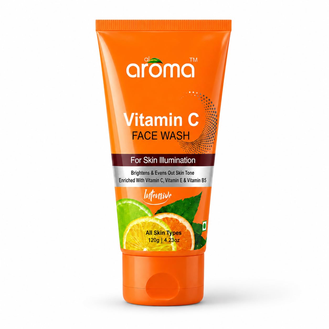 Alaroma Vitamin C Face Wash, Promotes Even Skin Tone, Reduces Dark Spots, With Lemon & Orange Extracts, 120G