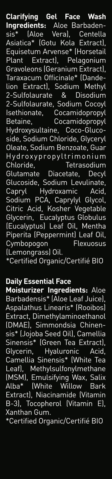 Brickell Men's Daily Essential Face Care Routine I, Gel Facial Cleanser Wash and Face Moisturizer Lotion, Natural and Organic, U