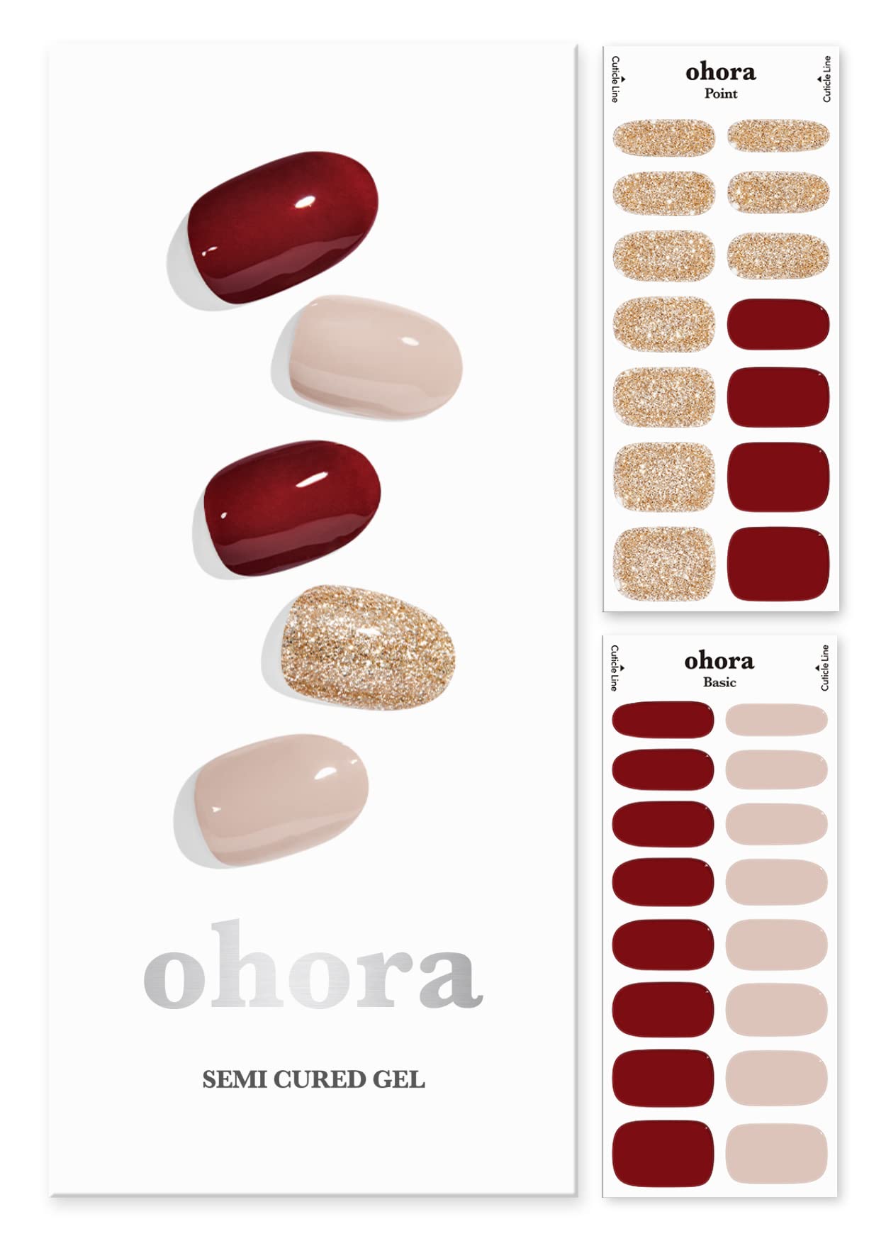 ohora Semi cured gel Nail Strips (N Rosewood) - Works with Any Nail Lamps, Salon-Quality, Long Lasting, Easy to Apply & Remove -