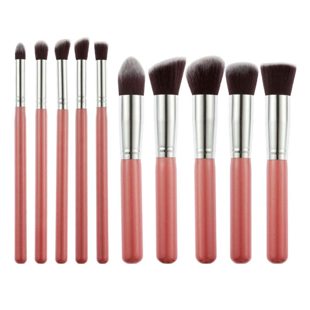 Sunisa Pink Fiber Bristles Soft 10 Pcs Makeup Brushes Set For Womens & Girls  (Pack Of 10)
