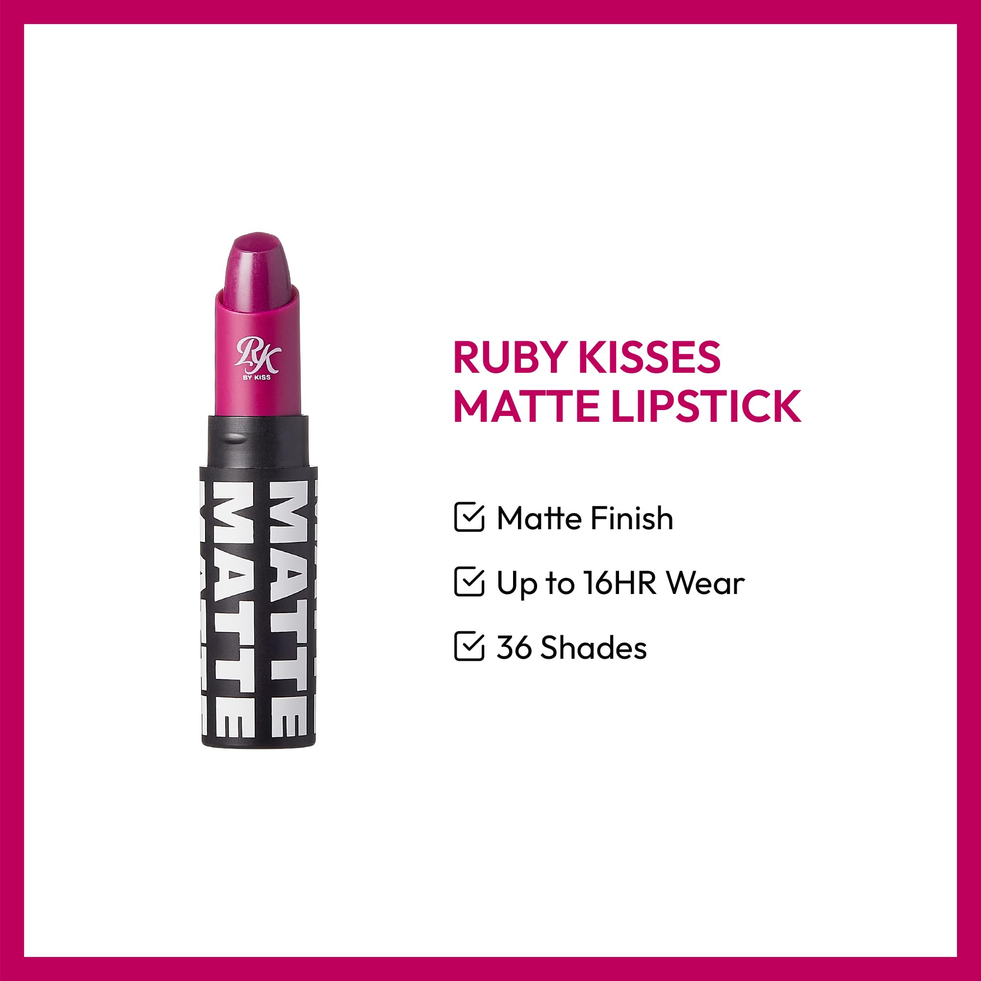 Ruby Kisses Ultra Matte Lipstick, Beet Me, 3.5g/0.12oz, Model B01BZA934W