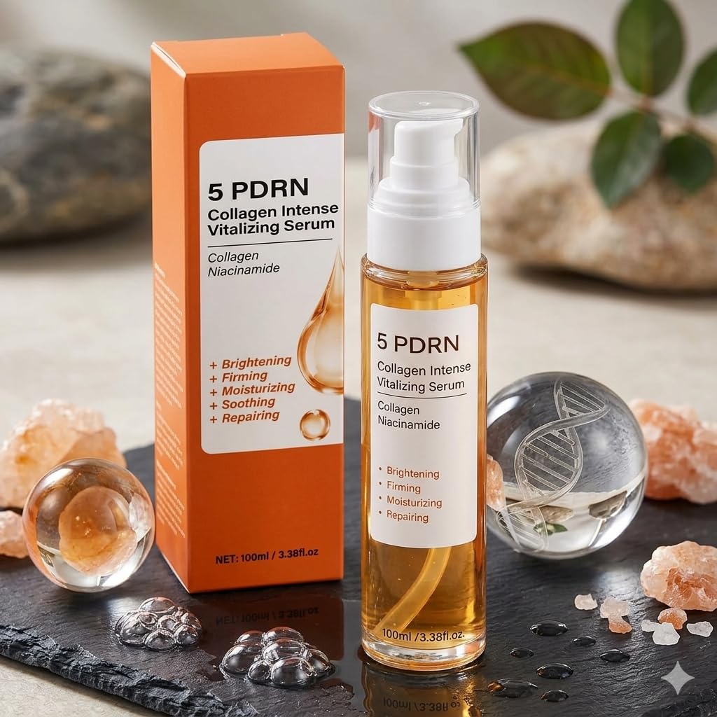 Luteti 5 Pdrn Collagen Serum With Salmon Dna Repair Complex, Anti Aging Face Serum For Skin Firming & Hydration, Glow Boosting R