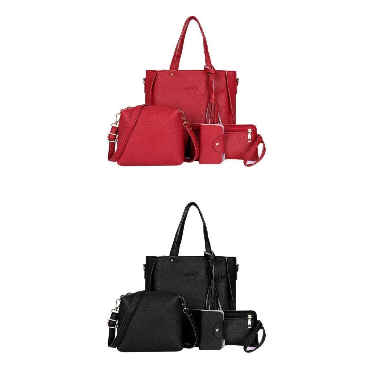 Enakshi 2 Packs Ladies Large Capacity Shoulder Bag Purse & Tassel Strap Korea Style Red+Black|Clothing, Shoes & Accessories | Wo