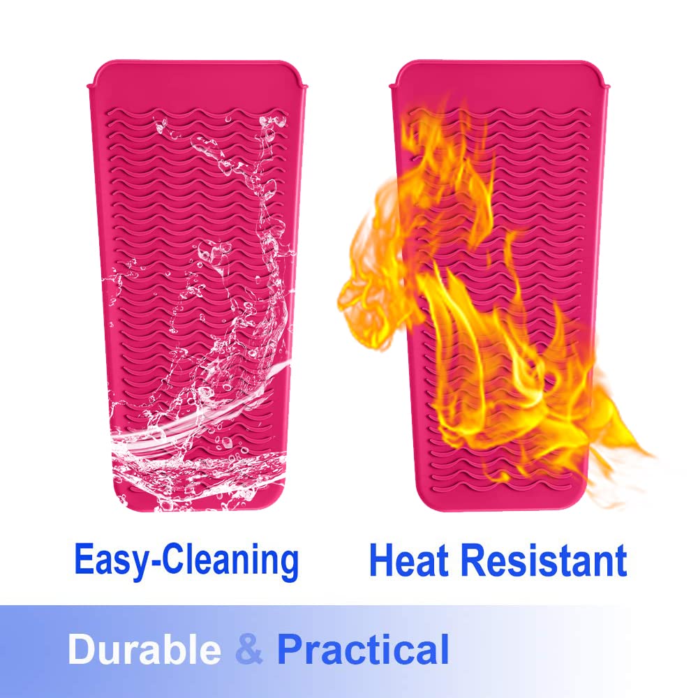 Heat Resistant Silicone Mat Pouch,Hair Styling Tools for Curling Irons, Flat Irons, Hair Straightener,