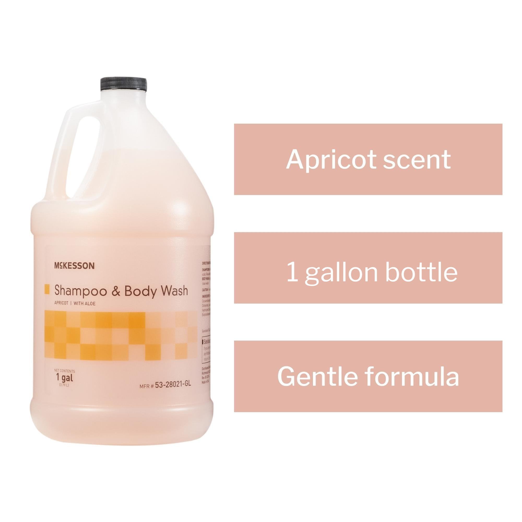 Mckesson Body Wash And Shampoo With Aloe, 1 Gallon [4 Count], Apricot