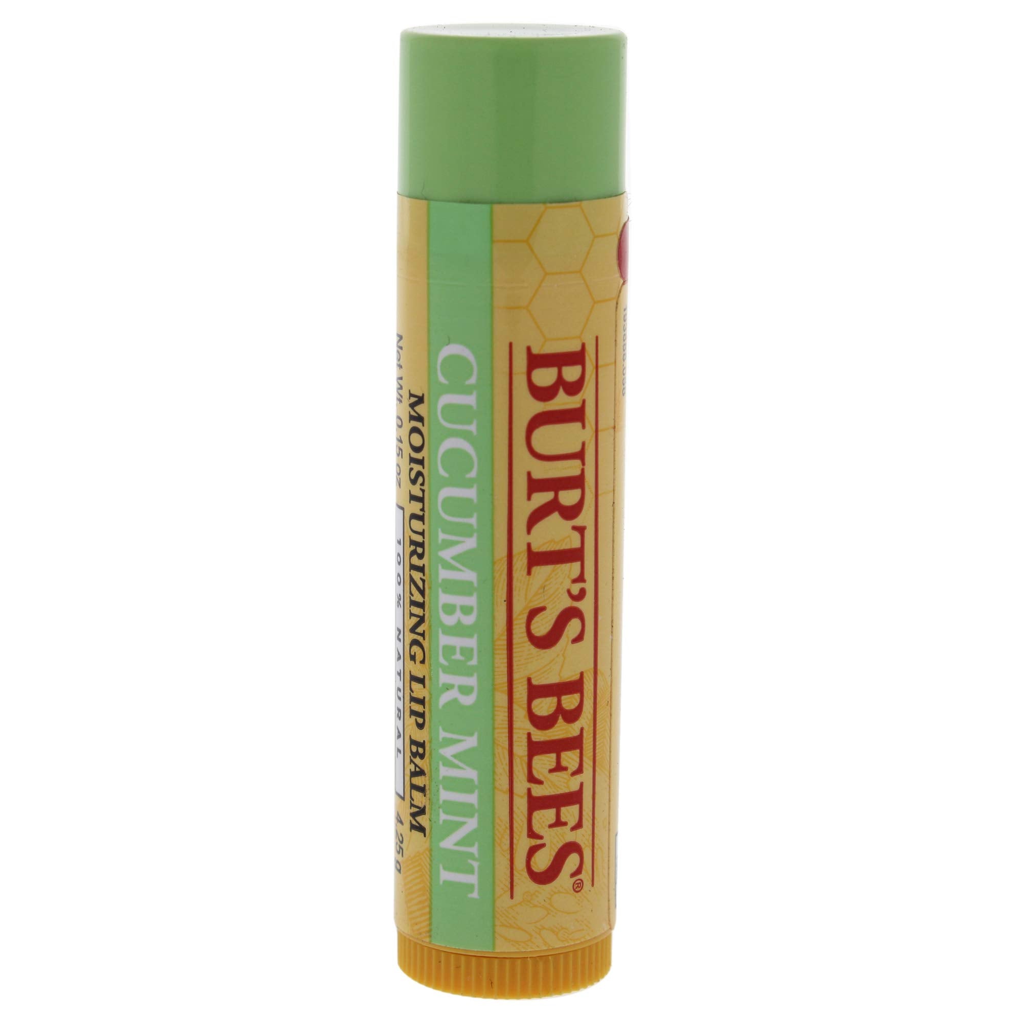 Burt'S Bees Cucumber Mint Moisturizing Lip Balm For Women, Orange, 0.15 Oz