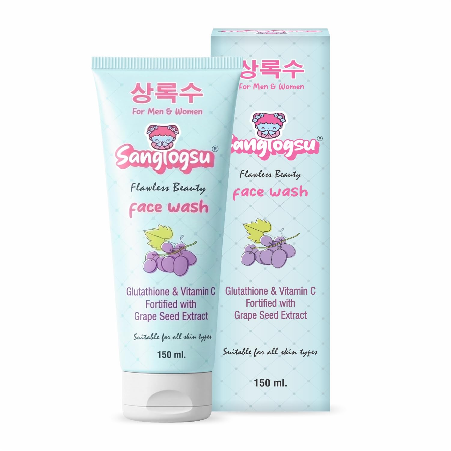 Sanglogsu Glutathione And Vitamin C Fortified With Grape Seed Extract Face Wash All Skin Types 150Ml