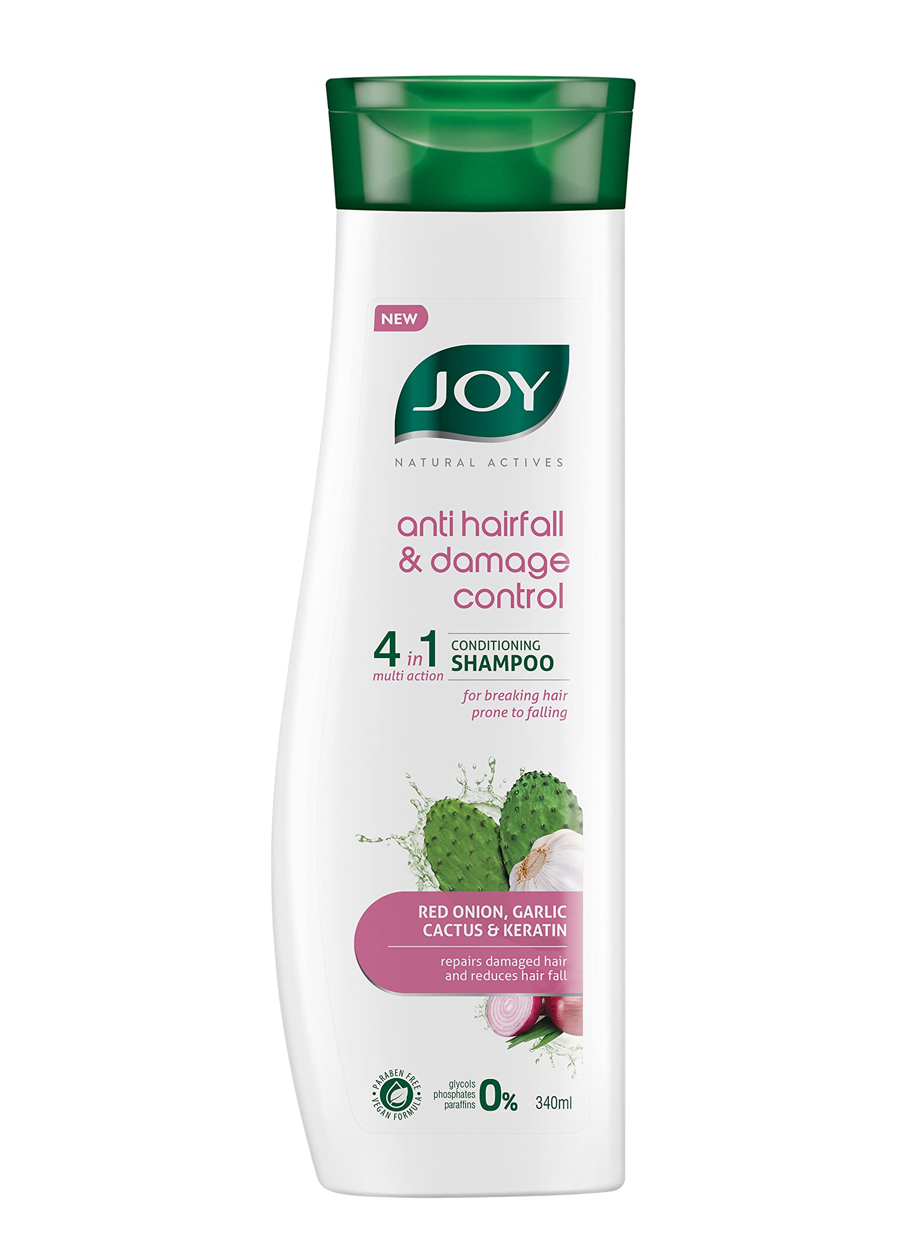 Joy Red Onion Shampoo For Hair Fall Control (340Ml) | 4 In 1 Conditioning Shampoo That Strengthens Hair, Reduces Hair Fall & Rep