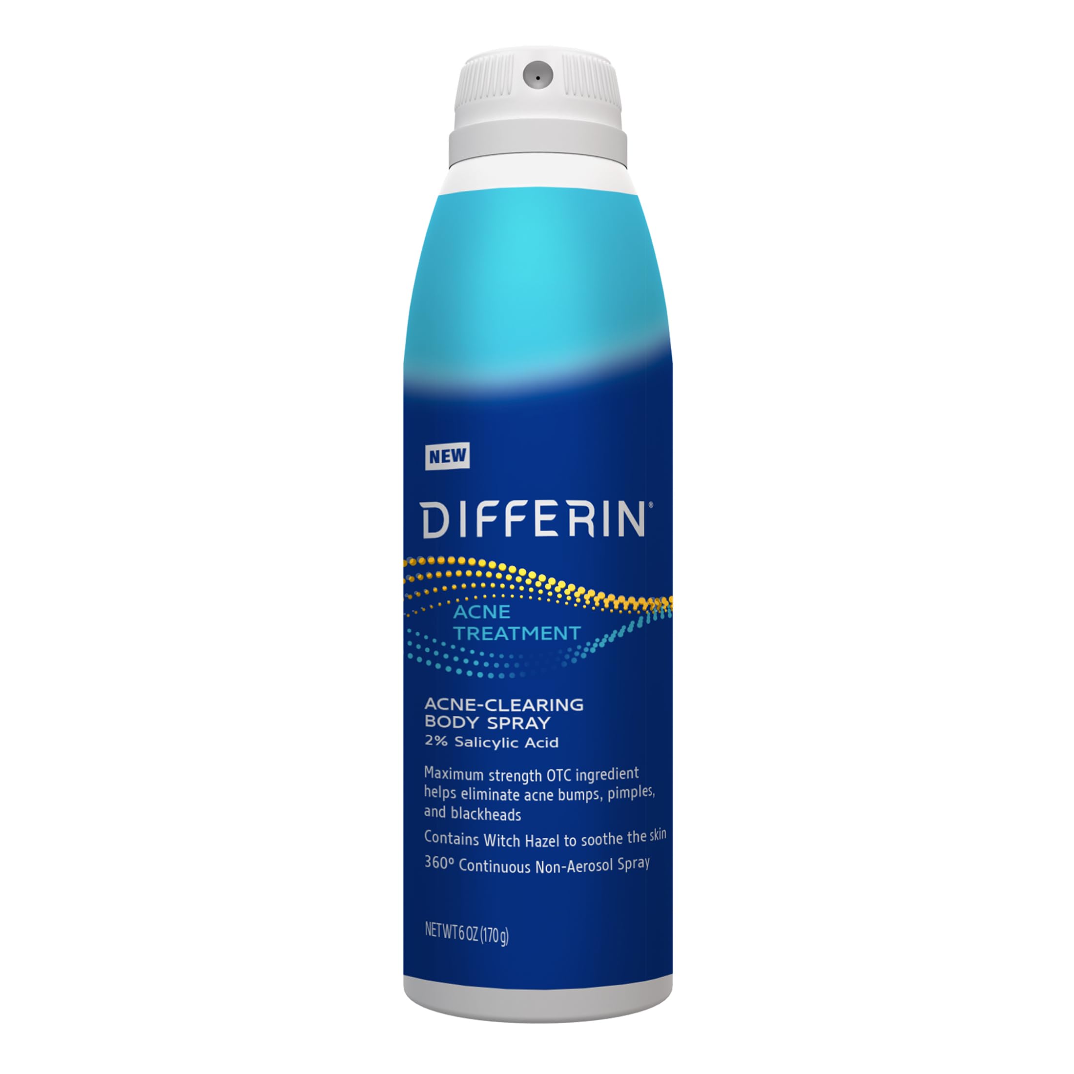 Differin Acne Body Spray, Acne Treatment with Salicylic Acid by the makers of Differin Gel, 360 Formula for Back Acne, Chest and