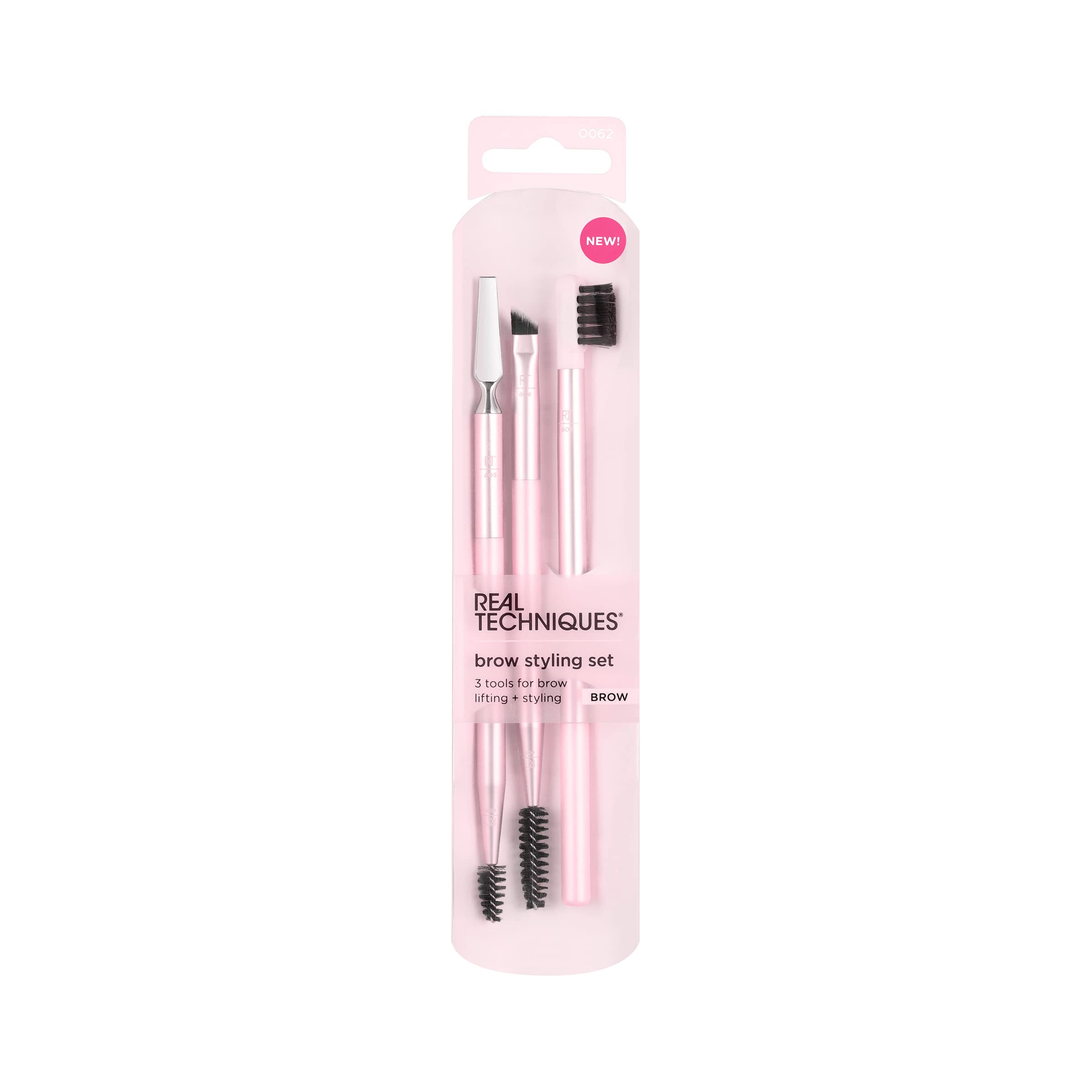 Real Techniques Brow Styling Set, For Lifting Brows, Fill & Style, Dual-Ended Makeup Brushes, Full Kit For Eyebrows, Get Full, L