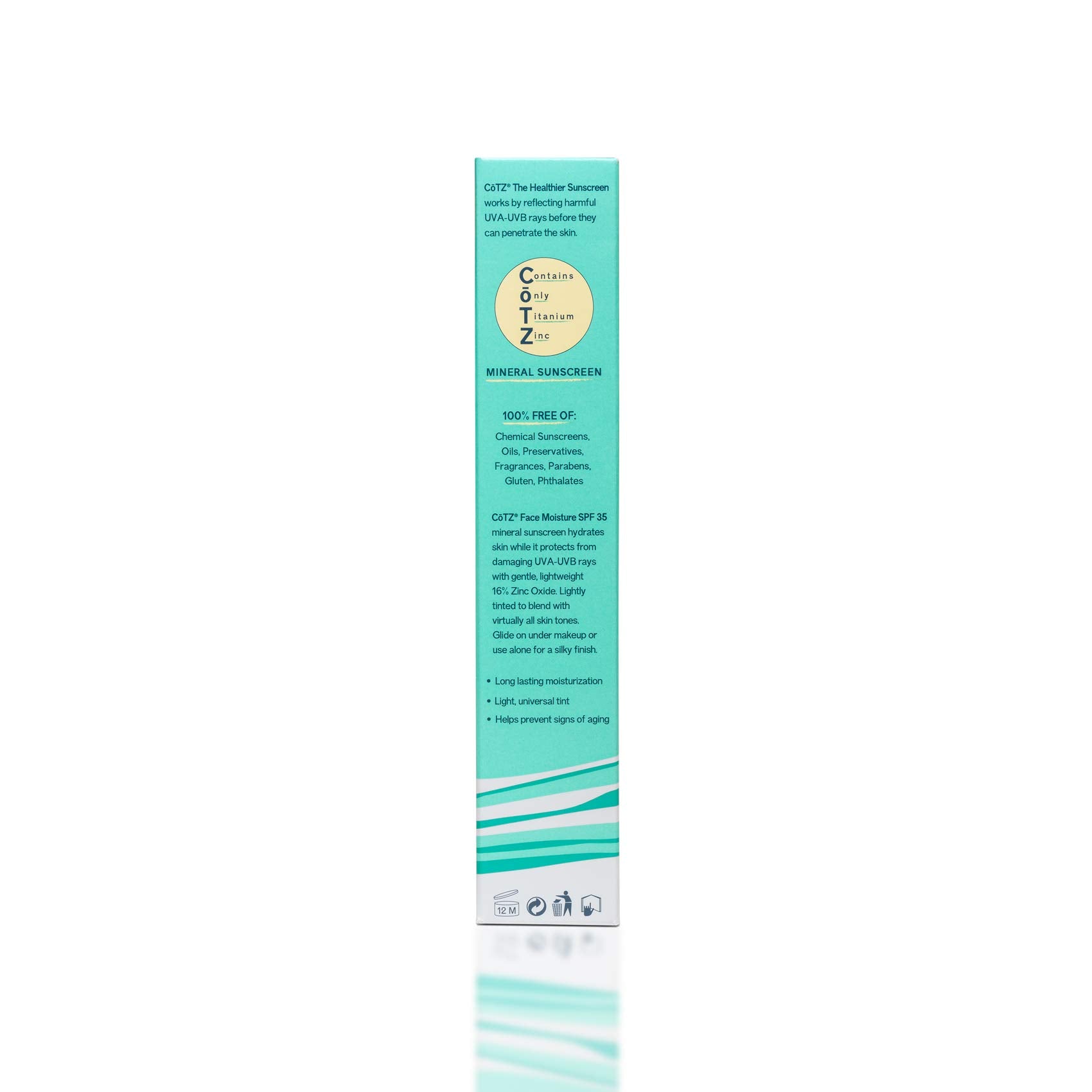 Cotz Face Moisture Lightly Tinted Mineral Sunscreen Broad Spectrum Spf 35; 1.5 Oz / 42.5 G