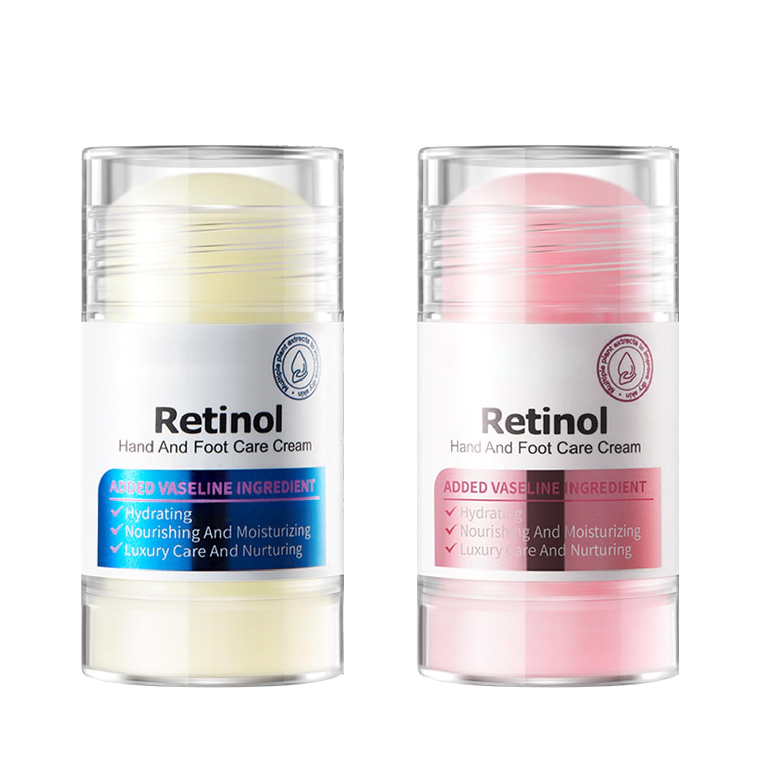 2Pack Retinol Foot & Hand Cream Stick  Deep Moisturizing Balm for Dry Cracked Heels, Calluses & Rough Skin with Vitamin A & Pe
