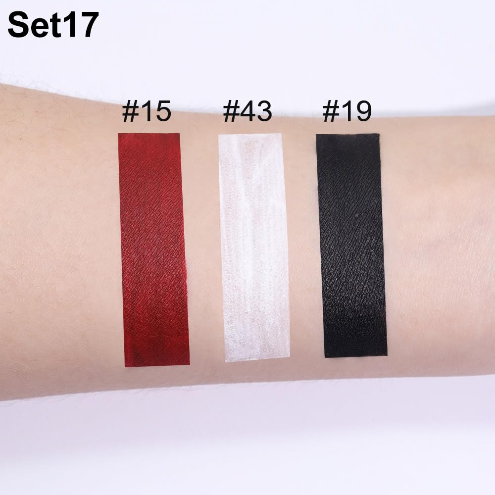 Amy'S Diary Dark Red White Black Matte Plum Liquid Lipstick 3Pcs Sets,24-Hour Lipstick Long Lasting Permanent L Magic Lipstick W