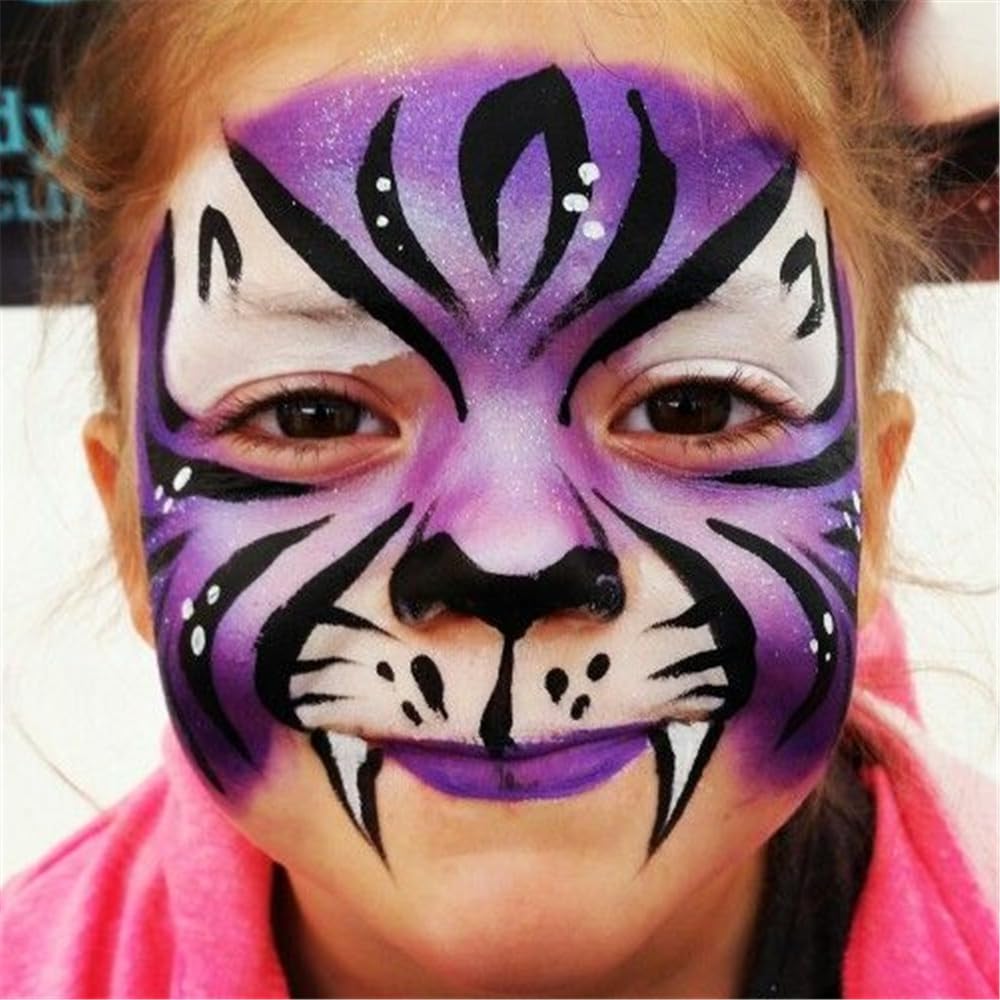Go Ho Purple Face Paint Washable For Halloween Makeup,Creamy To Gel Water Based Purple Face Body Paint Full Coverage Forcosplay