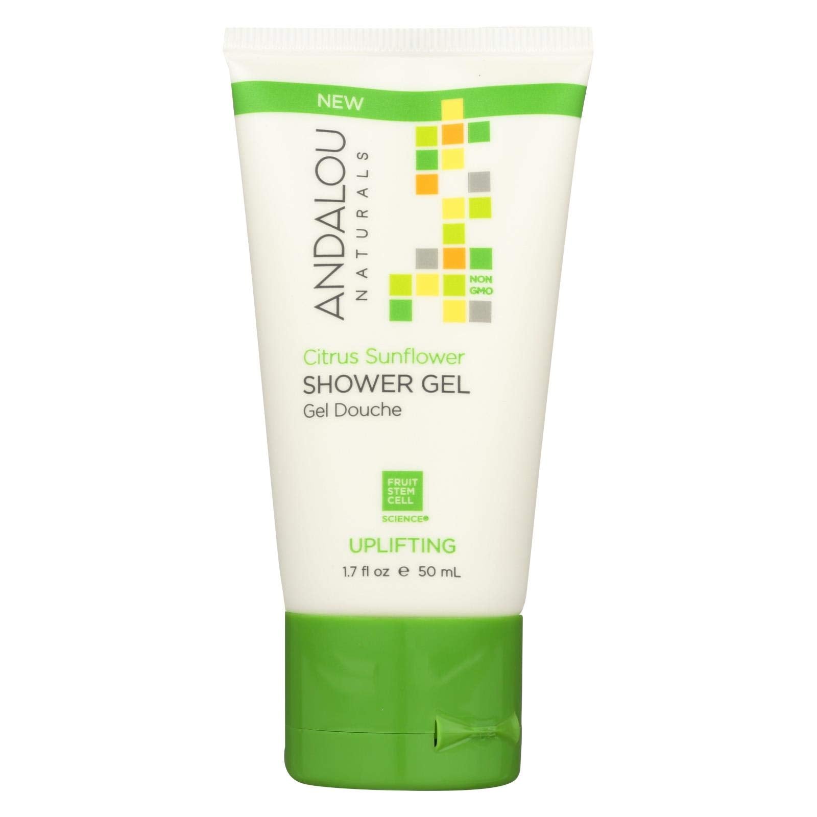 Andalou Naturals Citrus Sunflower Uplifting Shower Gel, 1.7 Fluid Ounce - 6 Per Case.