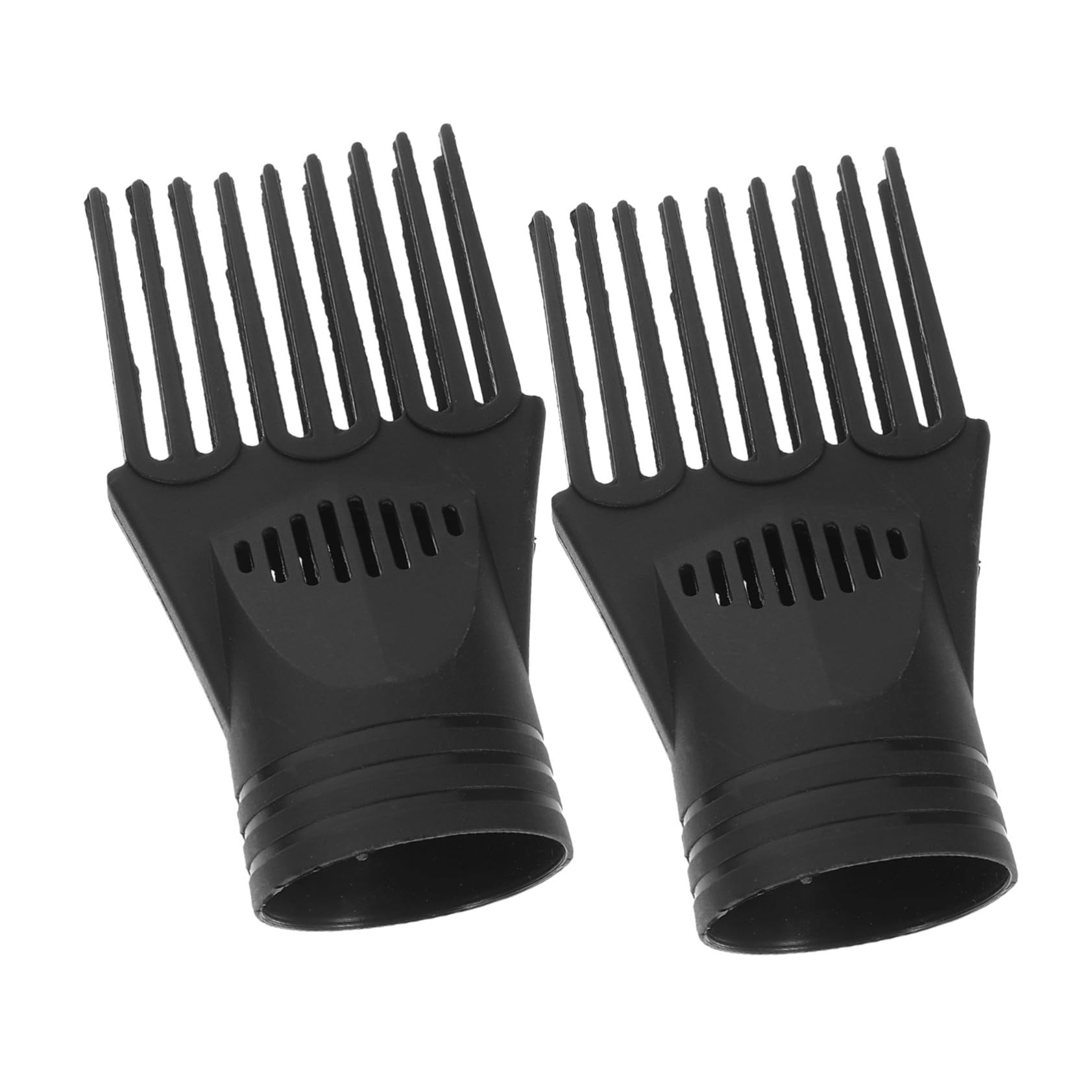 Universal Hair Dryer Comb Nozzle Attachment Black Plastic 2 Pieces