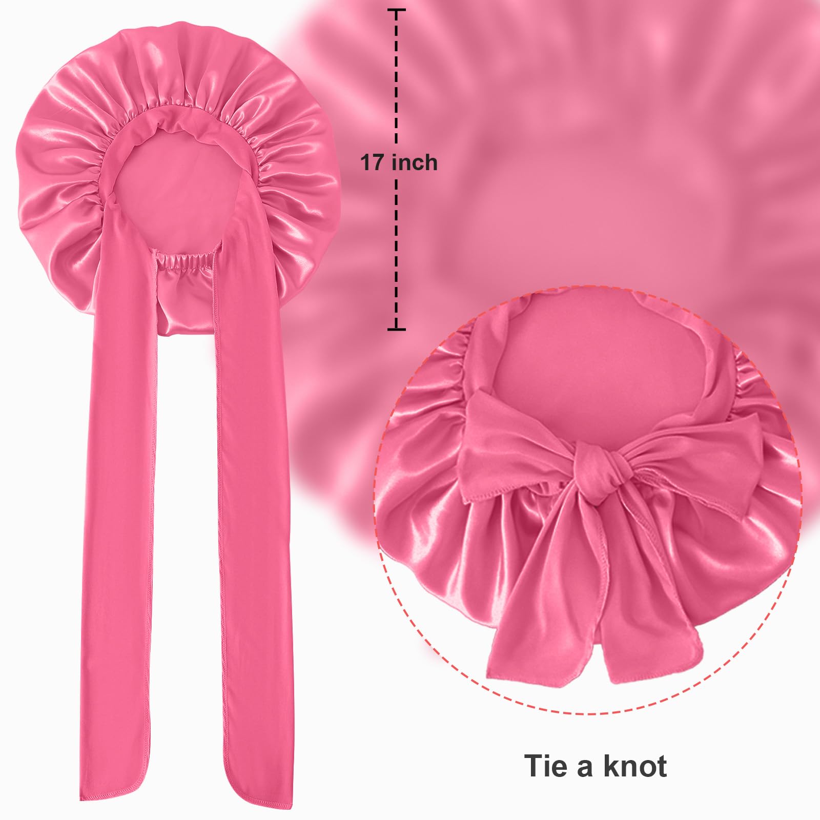 Large Satin Bonnet Silk Bonnet Hair Bonnet For Sleeping, Double Layer Satin Bonnets For Women Natural Curly Hair Shower Cap