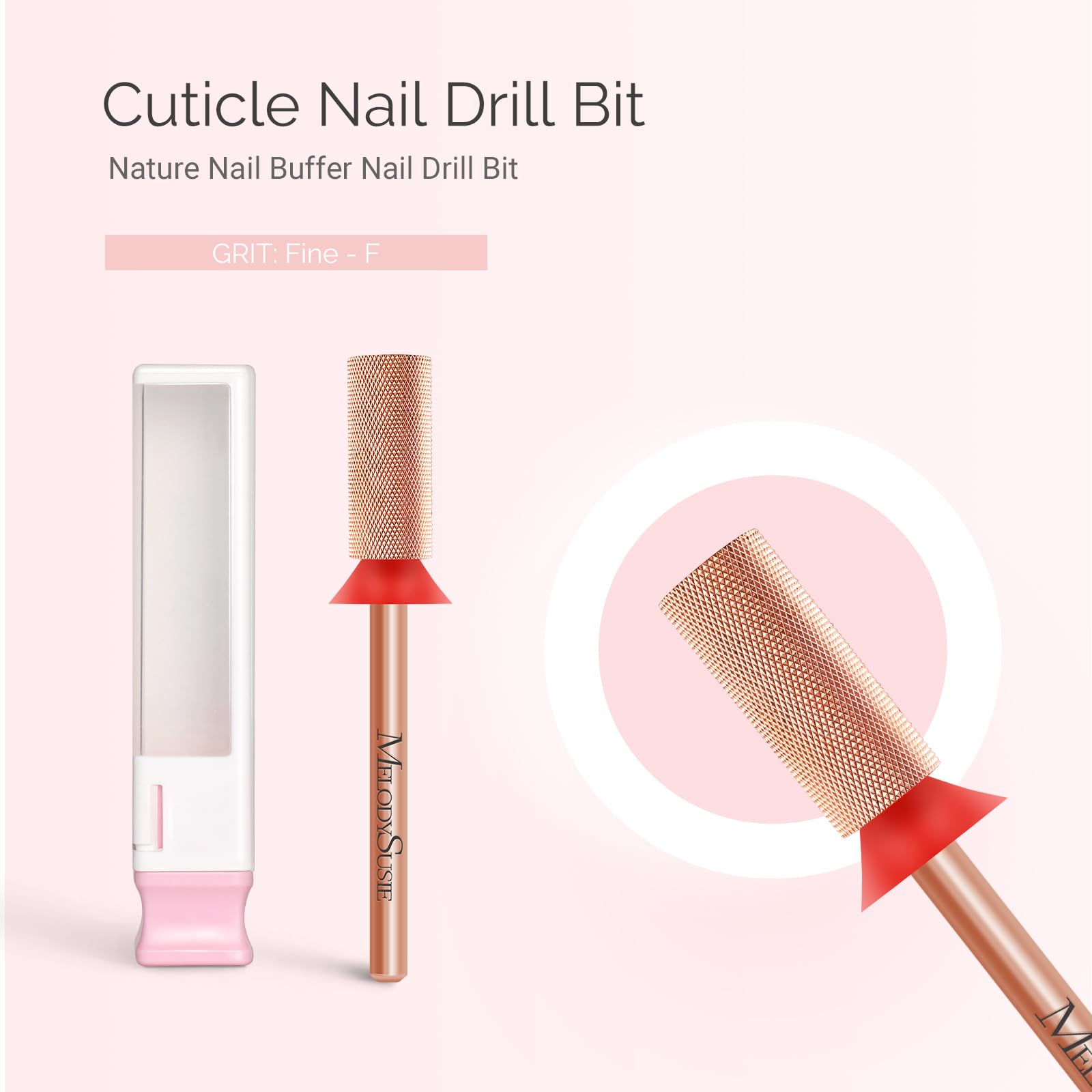 Melodysusie Large Barrel Nail Buffer Bit, Professional Safety Carbide Nail Bit For Nature Nail Bed File Cuticle Dead Skin Cleani