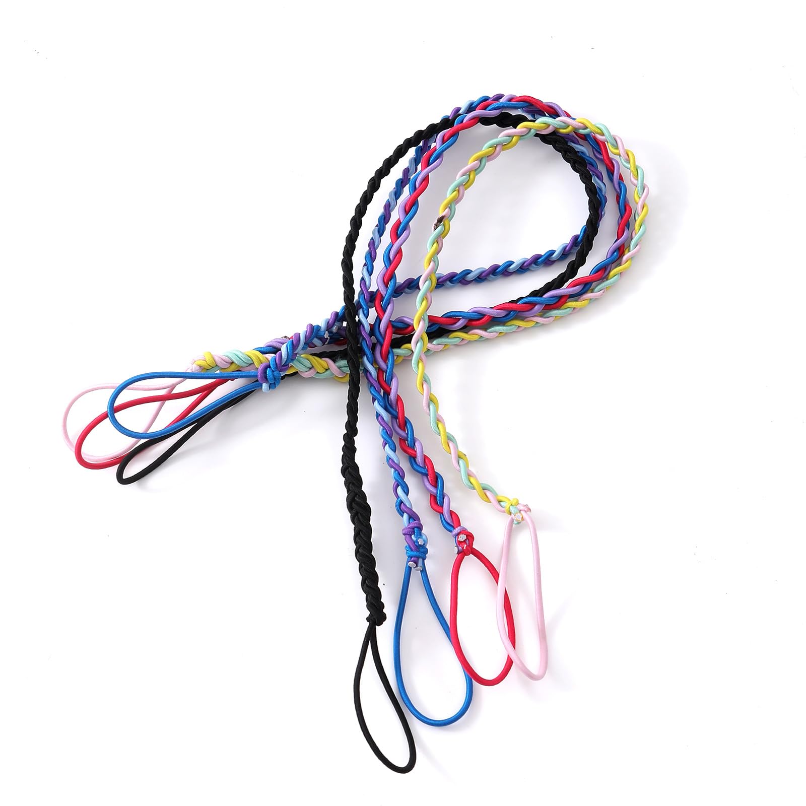 THJ 2.5mm Tangle Free Hair Ties for Thin Long Hair Elastic Spiral Ponytail Holders Wrap Hair Ties for Sports Running Motorcycle 
