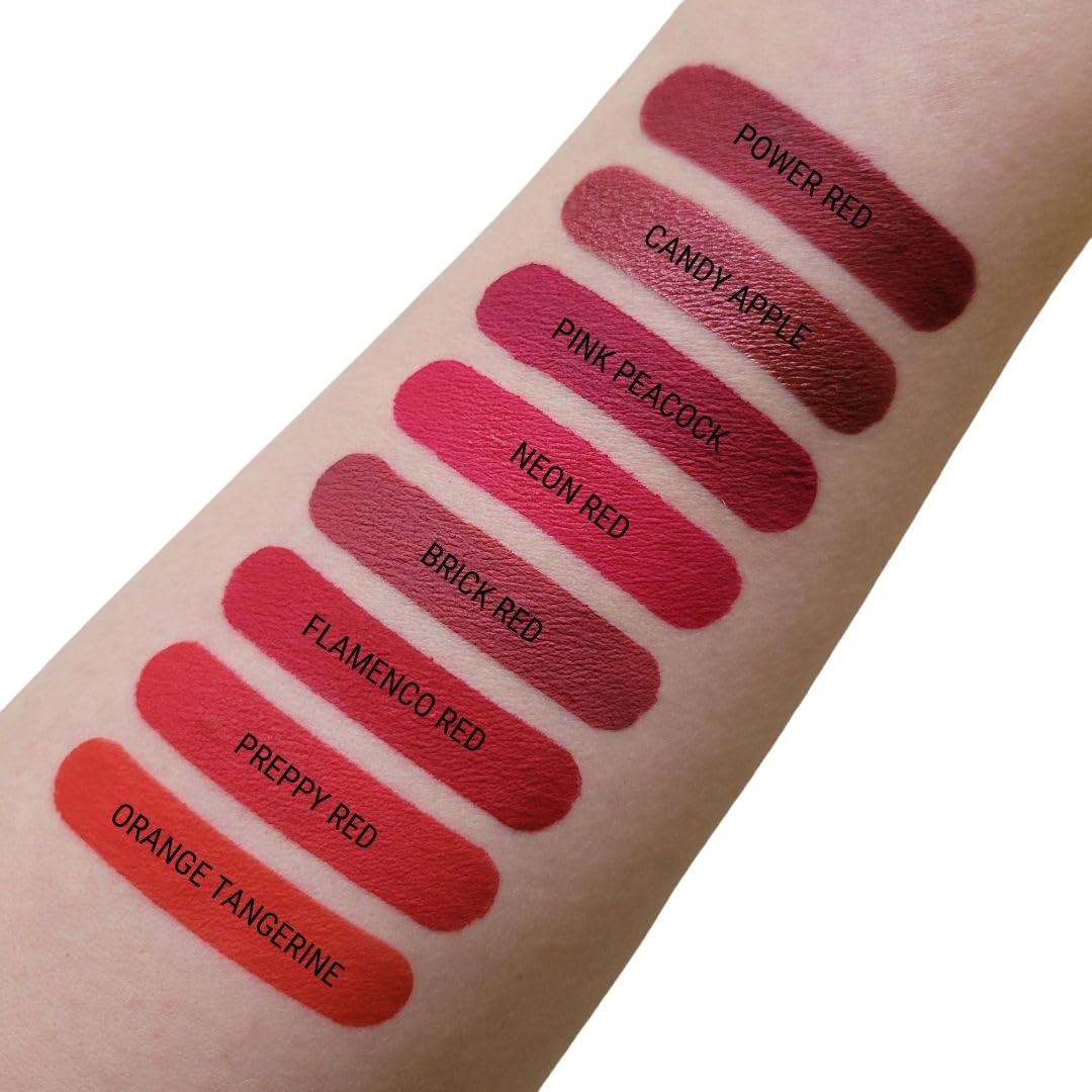 Aromi True Red Matte Liquid Lipstick, Retro Red Lip Color With Blue Undertones, Smudge Proof, Long Lasting, Vegan And Cruelty-Fr