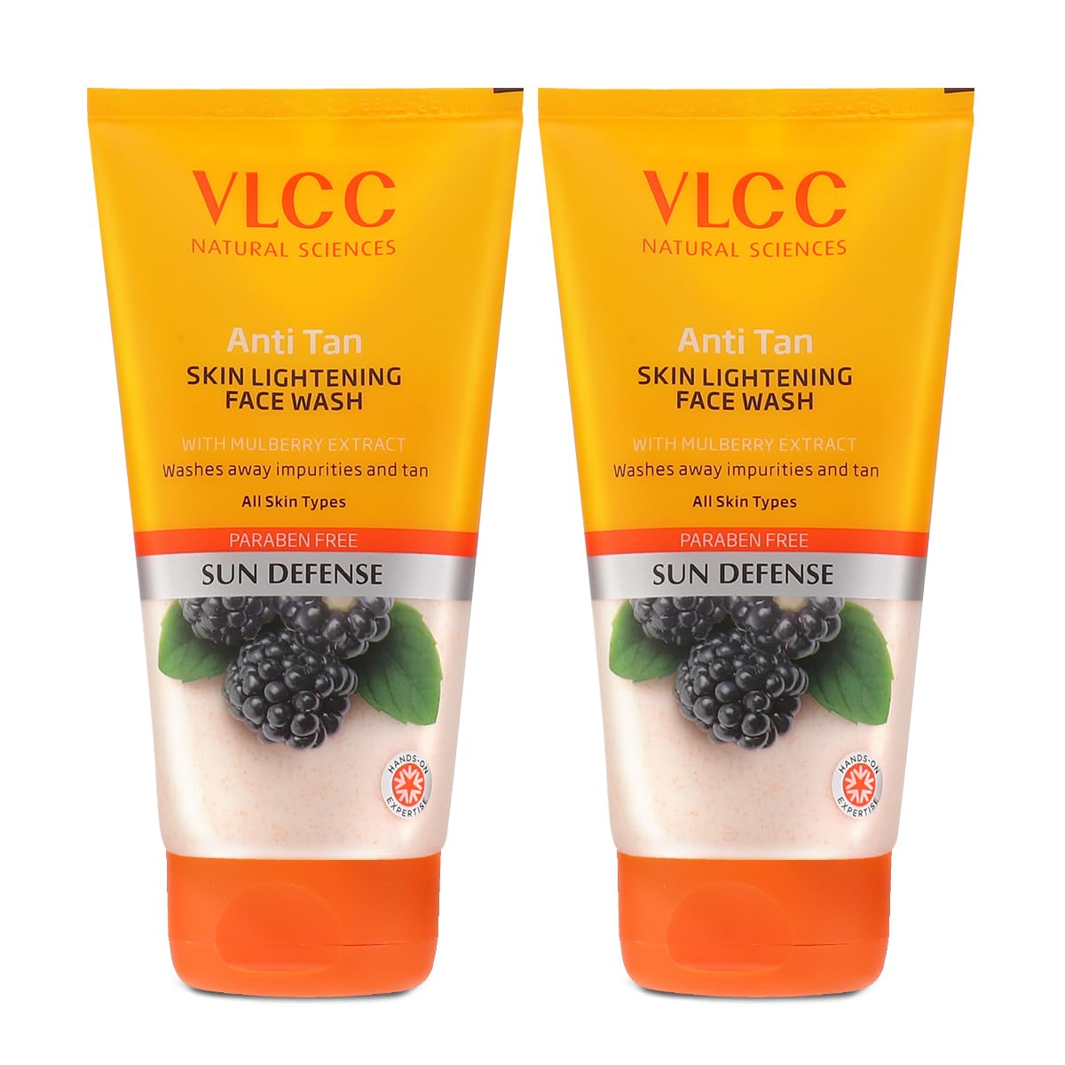 Vlcc Anti-Tan Skin Lightening Face Wash - 150 Ml X 2 (300 Ml) | With Mulberry & Orange Peel Extract | Brightening Sunscreen With