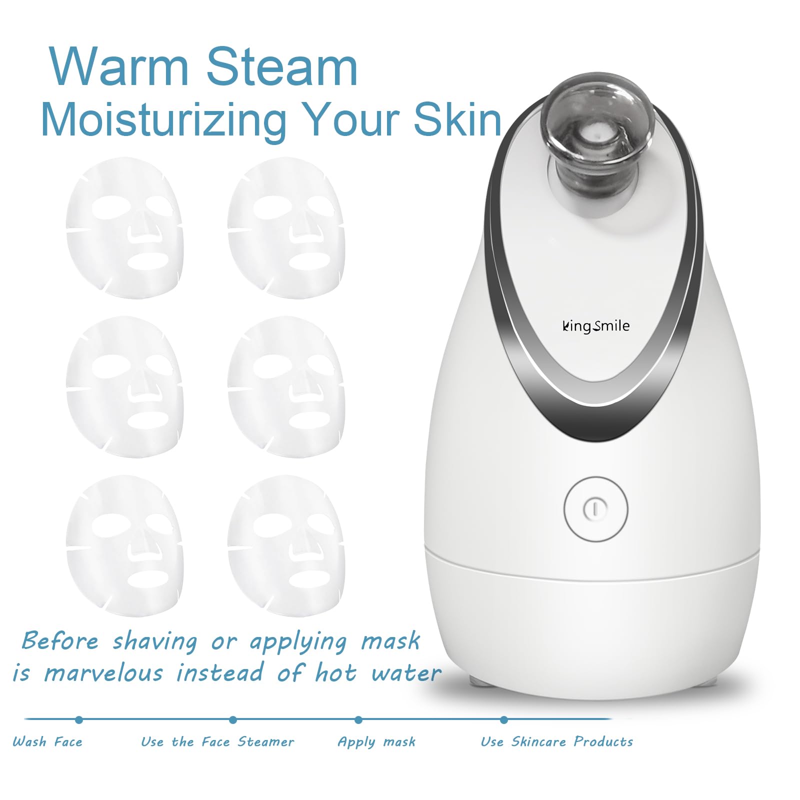 Kingsmile Facial Steamer, 2 In 1 Face Steamer For Facial,Compact Nano Steamer With Aromatherapy,Face Humidifier - Adjustable Noz