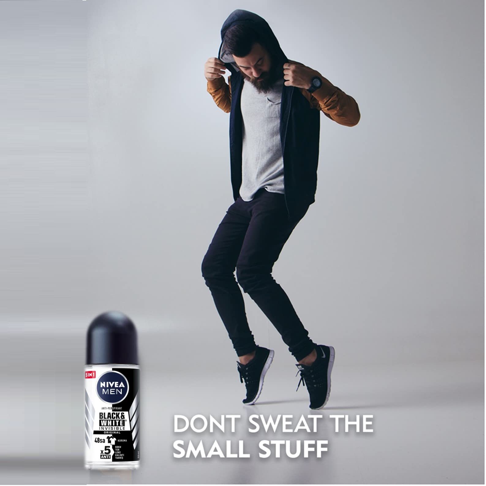 Nivea 48H Deodorant Roll-On Roll On Invisible For Black&White Anti Perspirant 50Ml (Original Pack Of 3) 1.7 Fl Oz